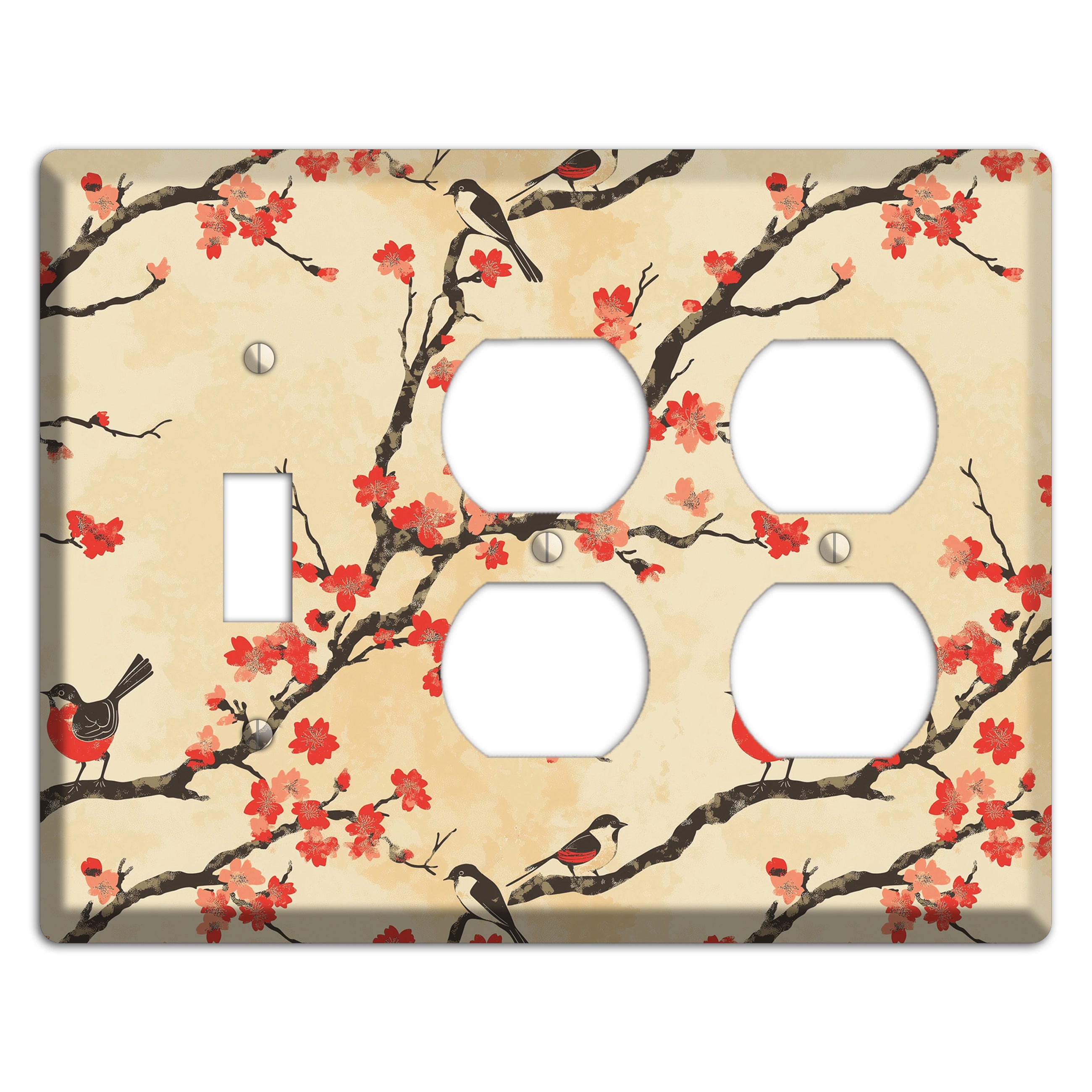 Blossom & Wing Toggle / 2 Duplex Wallplate