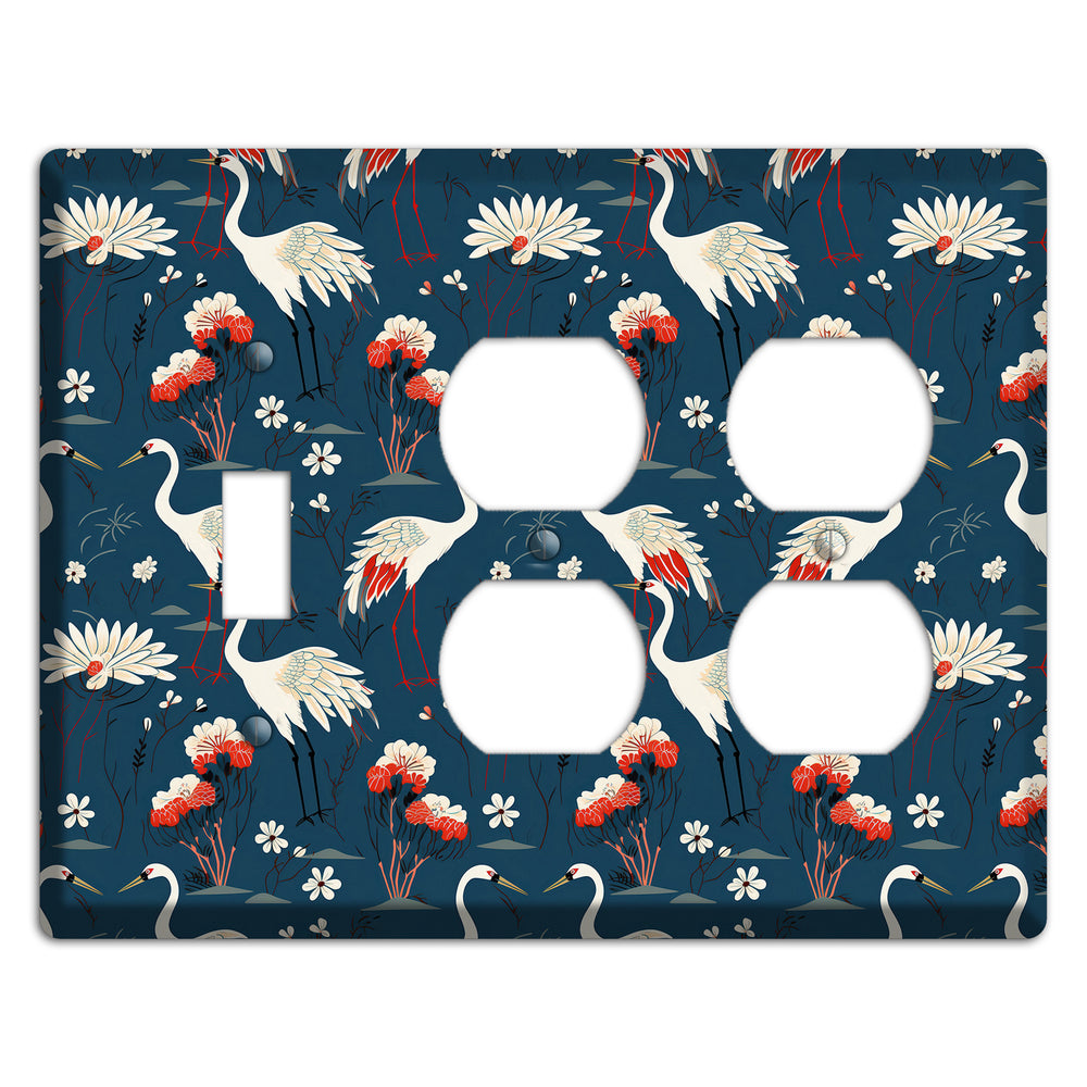 Sapphire Crane Meadow Toggle / 2 Duplex Wallplate