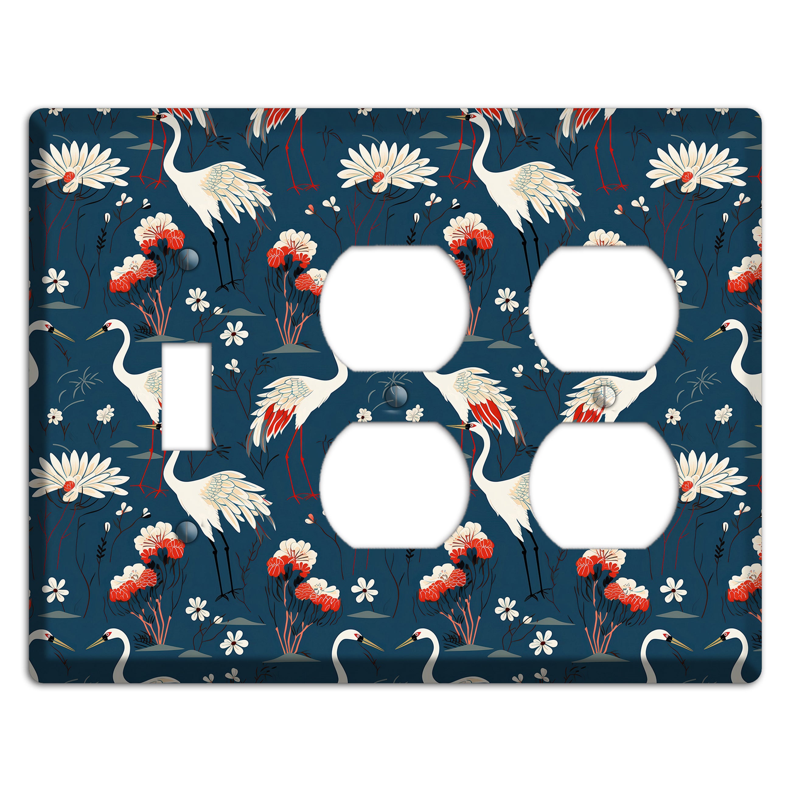 Sapphire Crane Meadow Toggle / 2 Duplex Wallplate