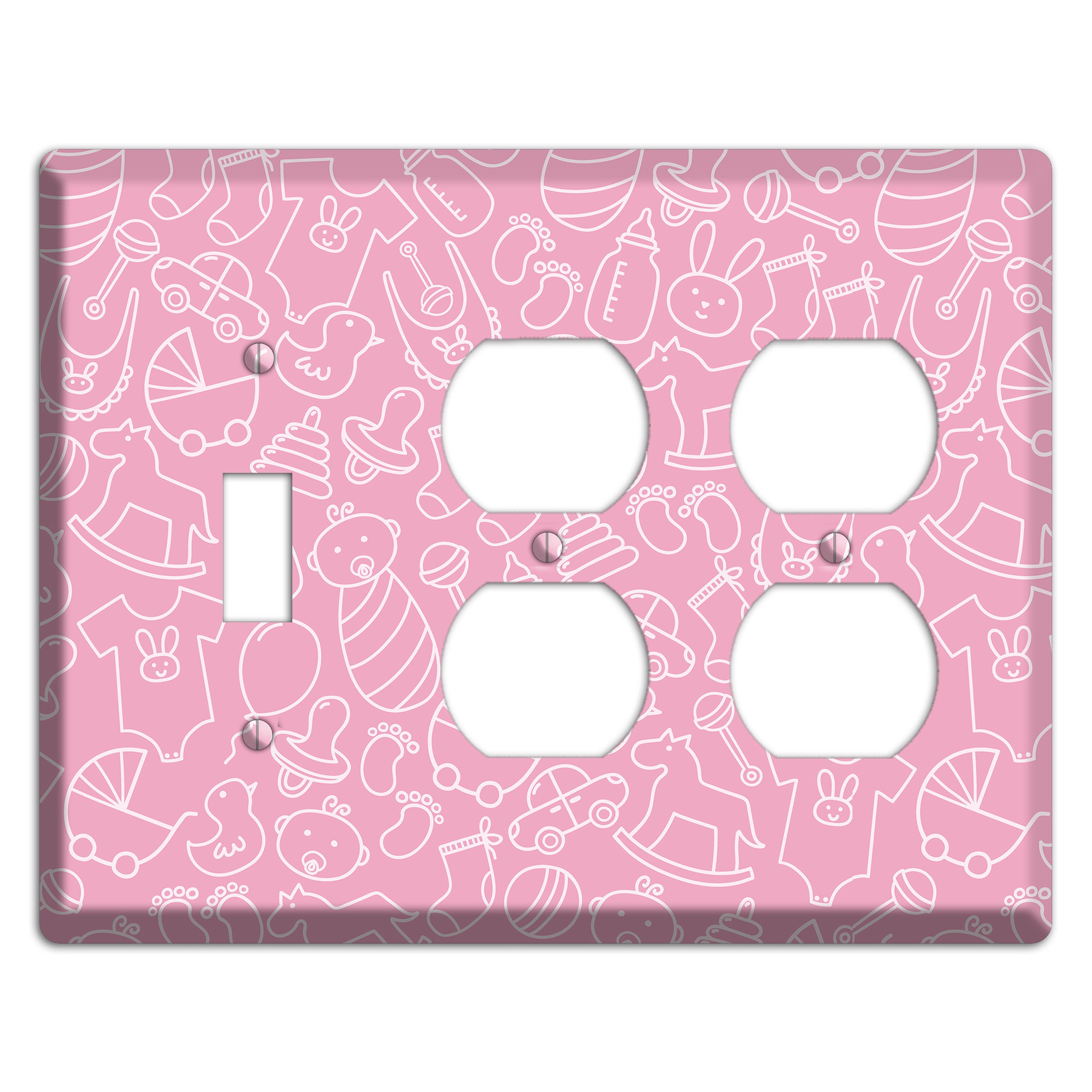 Line Art Baby Pink Toggle / 2 Duplex Wallplate