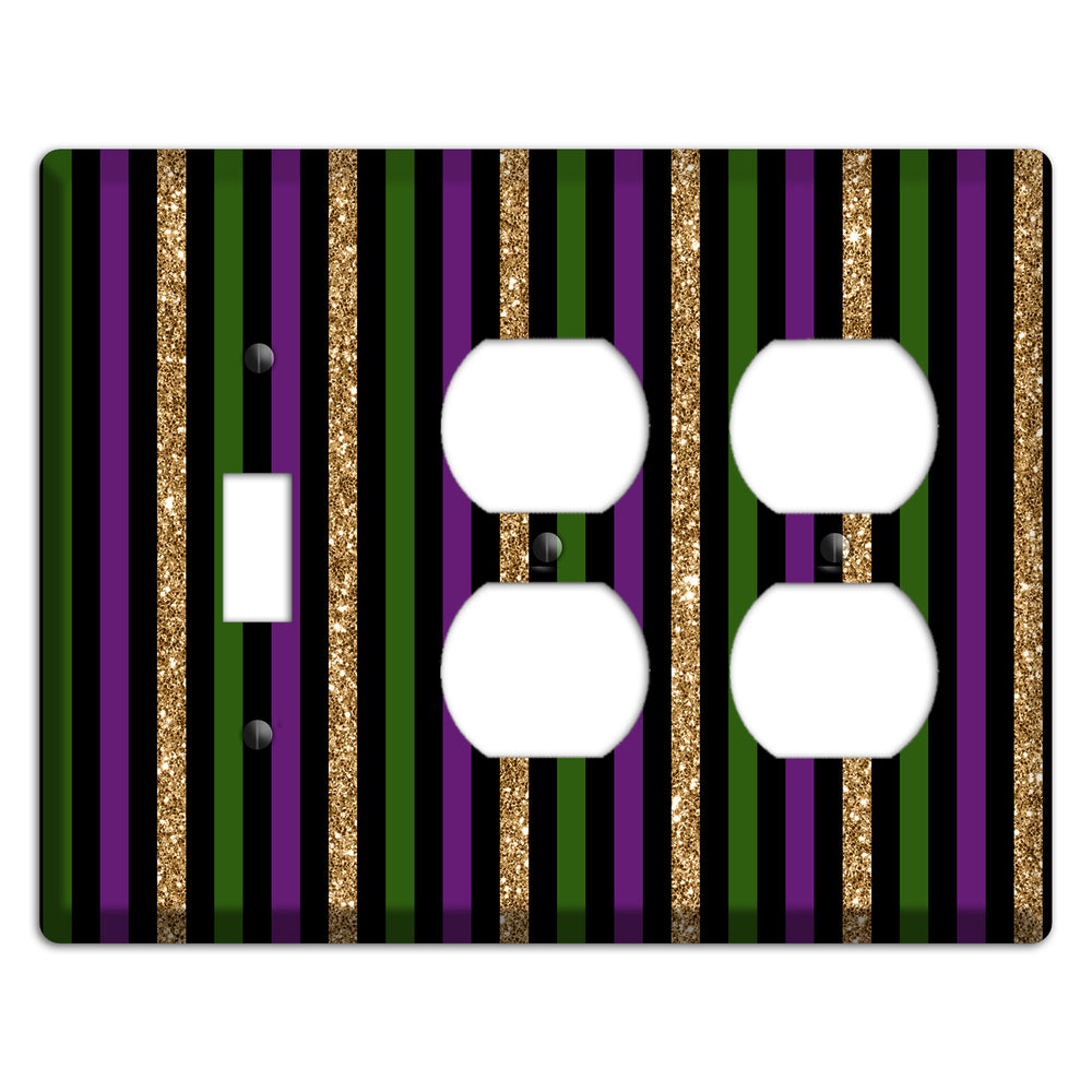 Carnival Stripes: Noir Toggle / 2 Duplex Wallplate