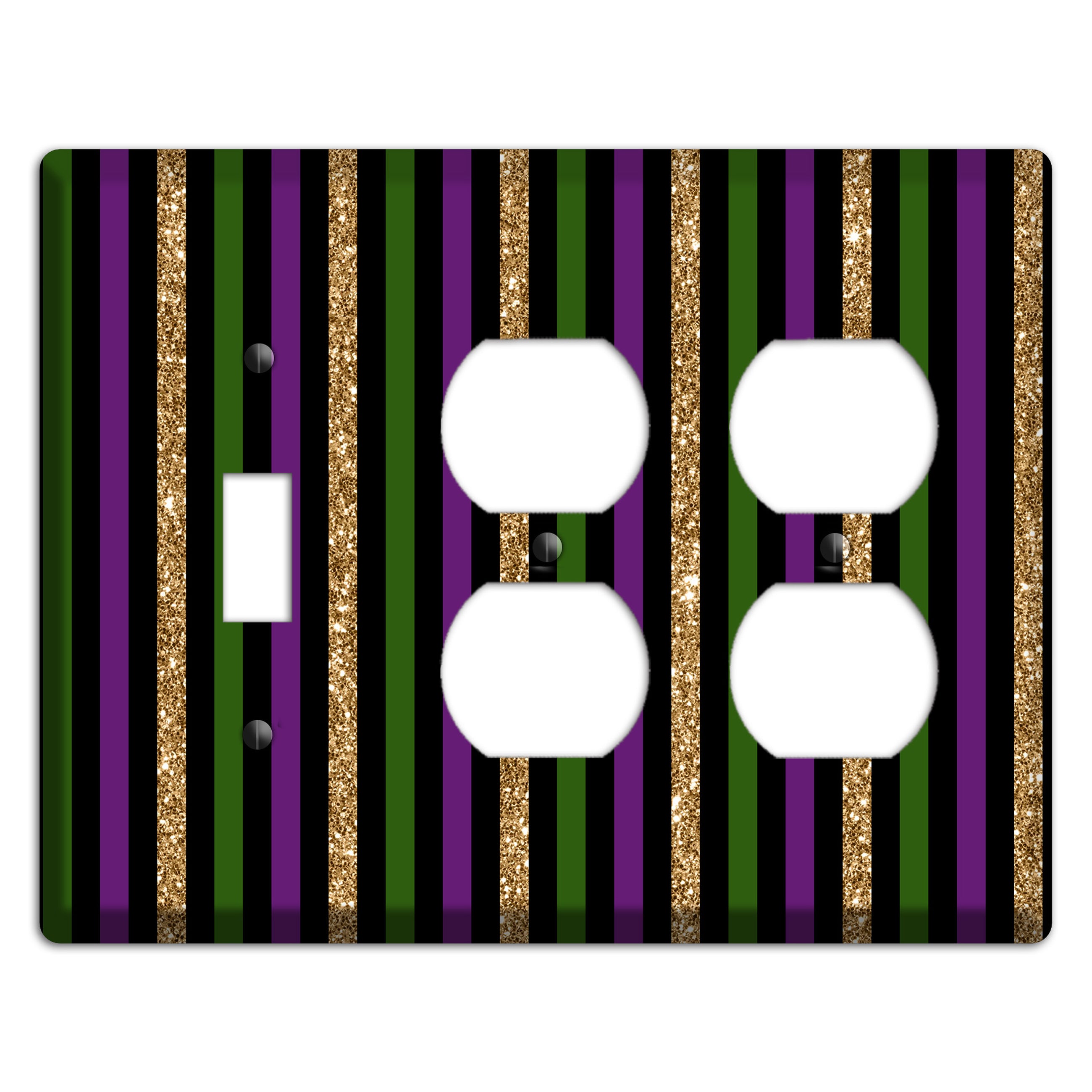 Carnival Stripes: Noir Toggle / 2 Duplex Wallplate