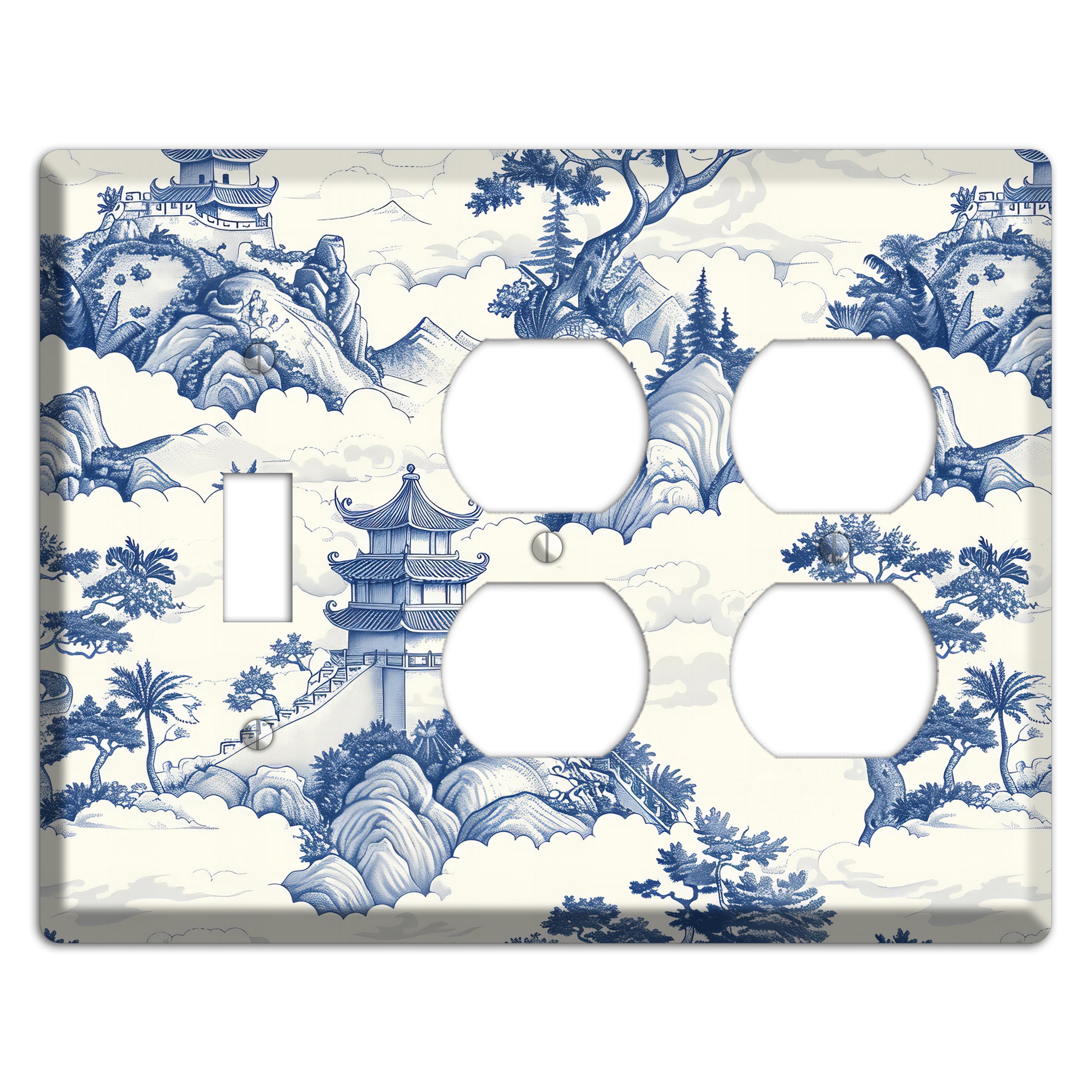 Celestial Pagoda Mist Toggle / 2 Duplex Wallplate