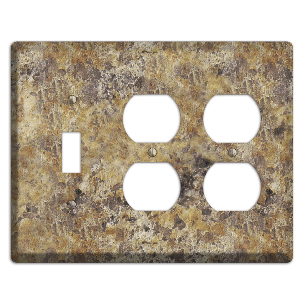 Venetian Gold Granite Toggle / 2 Duplex Wallplate