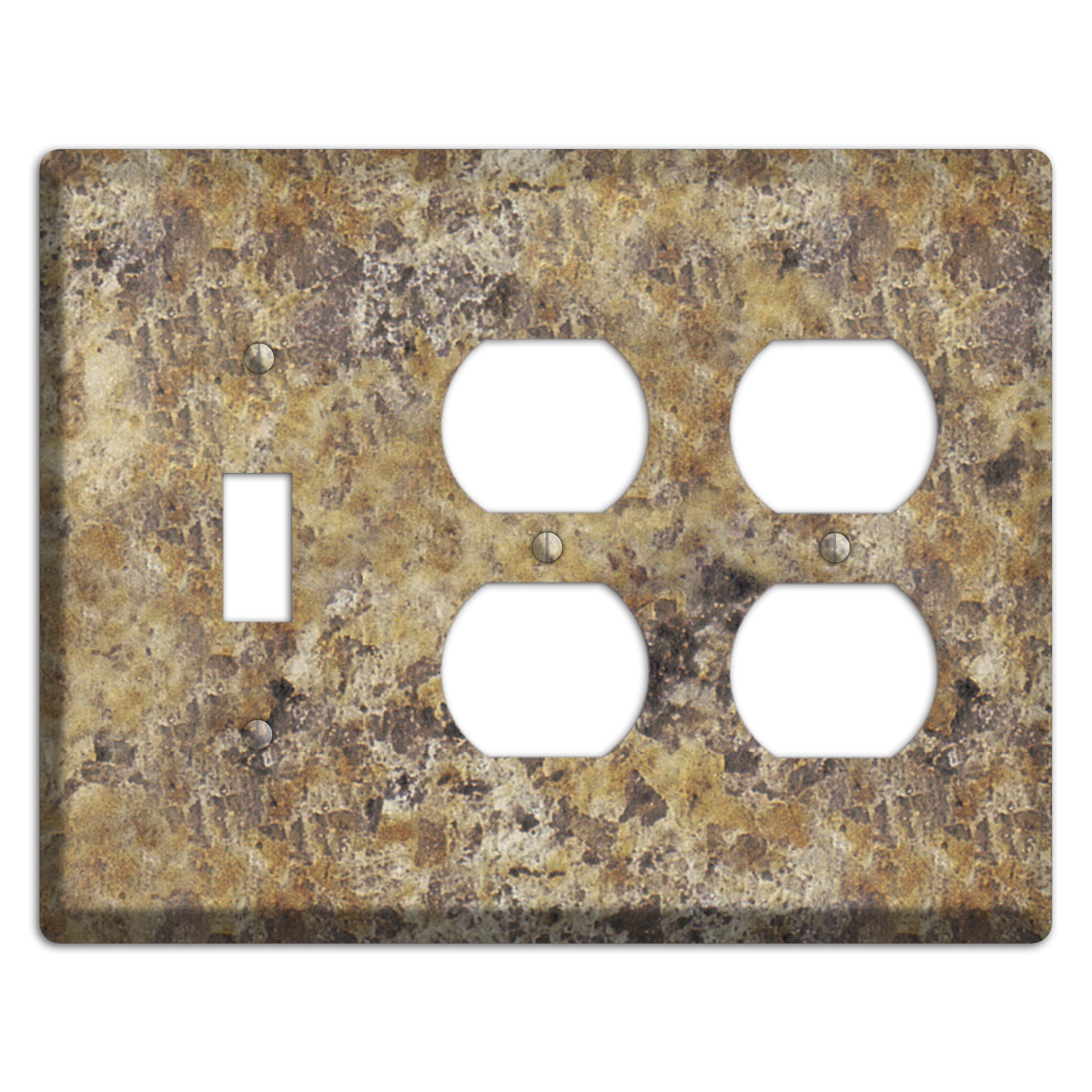 Venetian Gold Granite Toggle / 2 Duplex Wallplate