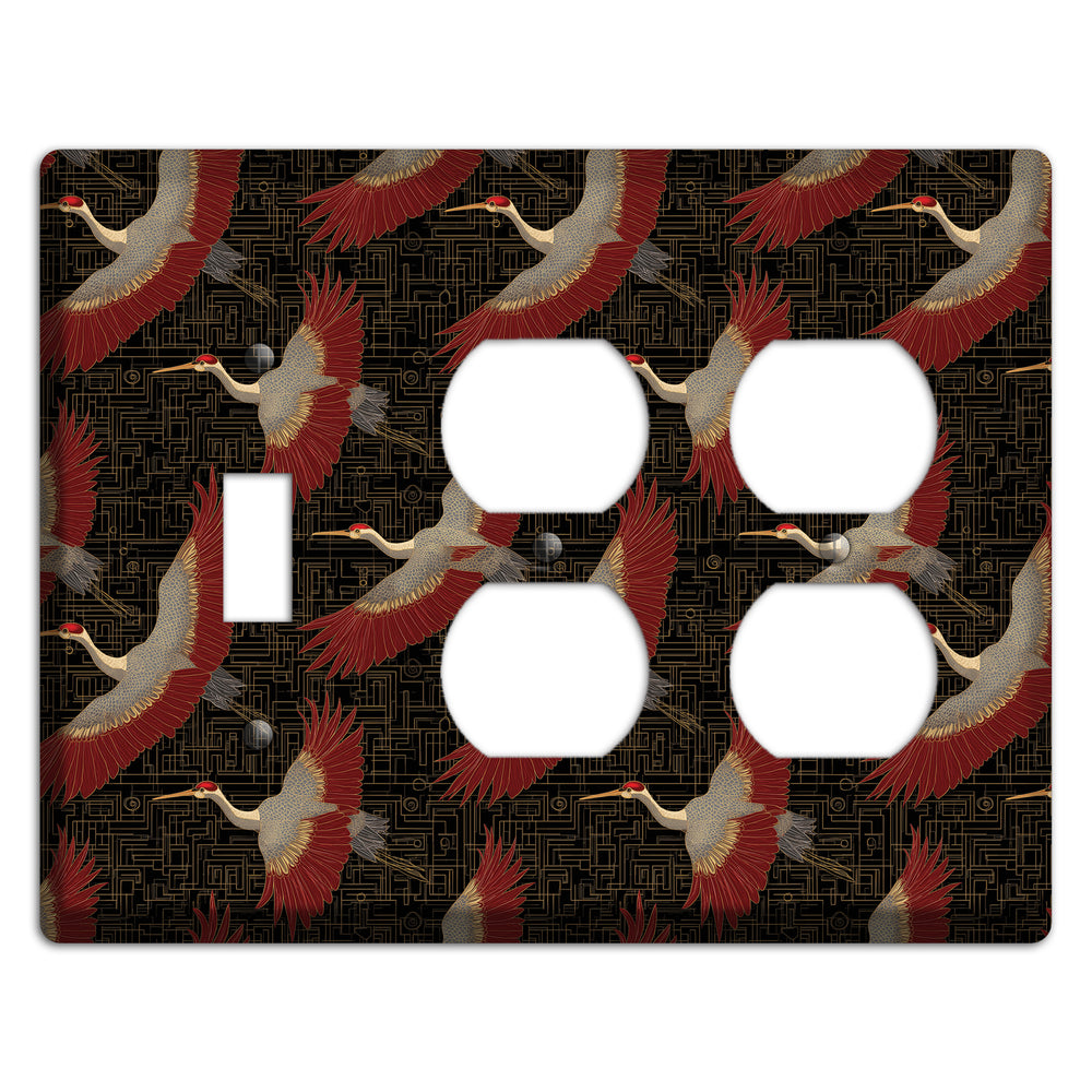 Scarlet Circuit Flight Toggle / 2 Duplex Wallplate