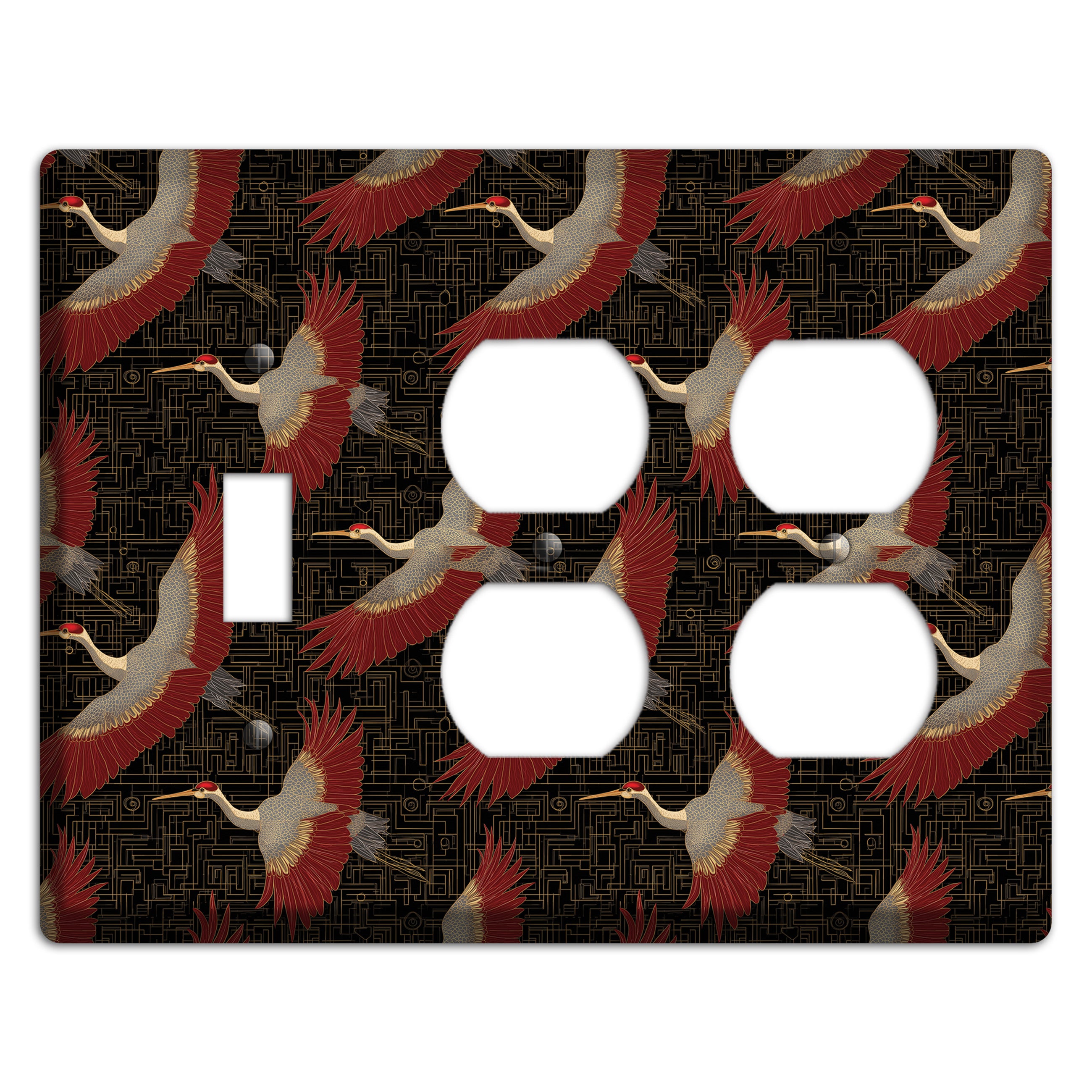 Scarlet Circuit Flight Toggle / 2 Duplex Wallplate