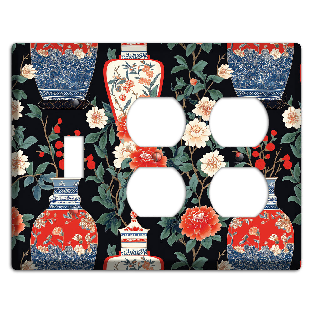 Porcelain Garden Dusk Toggle / 2 Duplex Wallplate