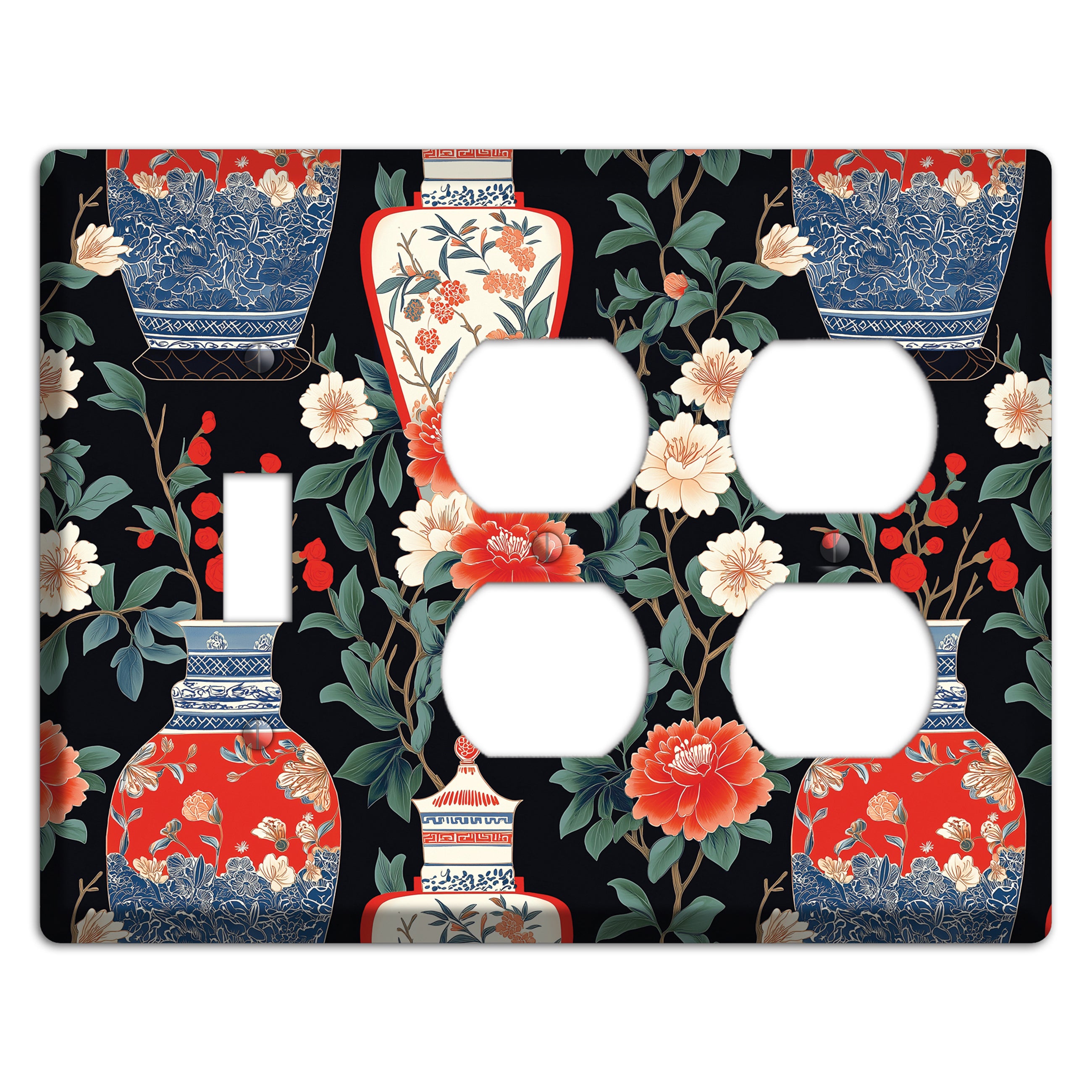 Porcelain Garden Dusk Toggle / 2 Duplex Wallplate