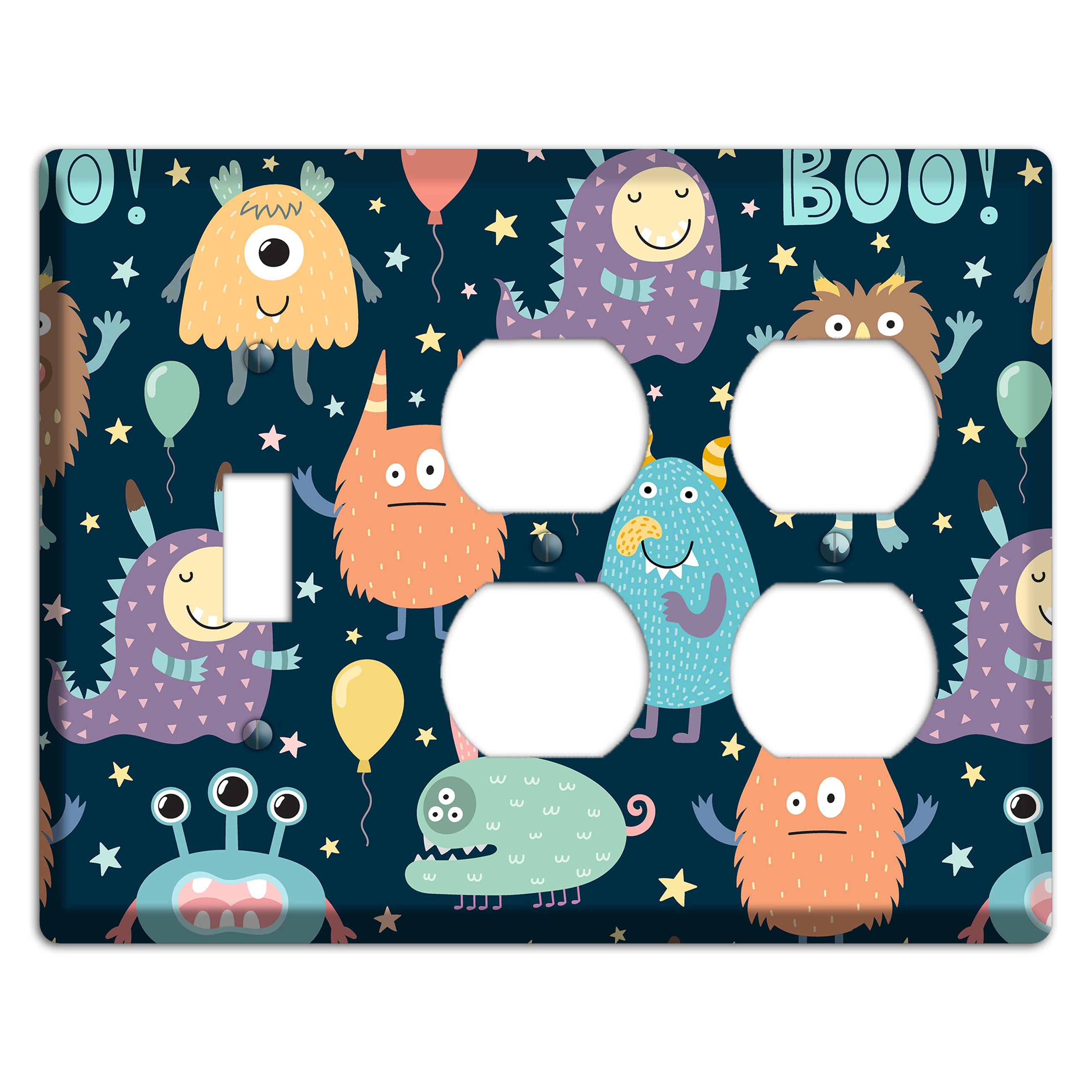 Monster Parade (Navy) Toggle / 2 Duplex Wallplate
