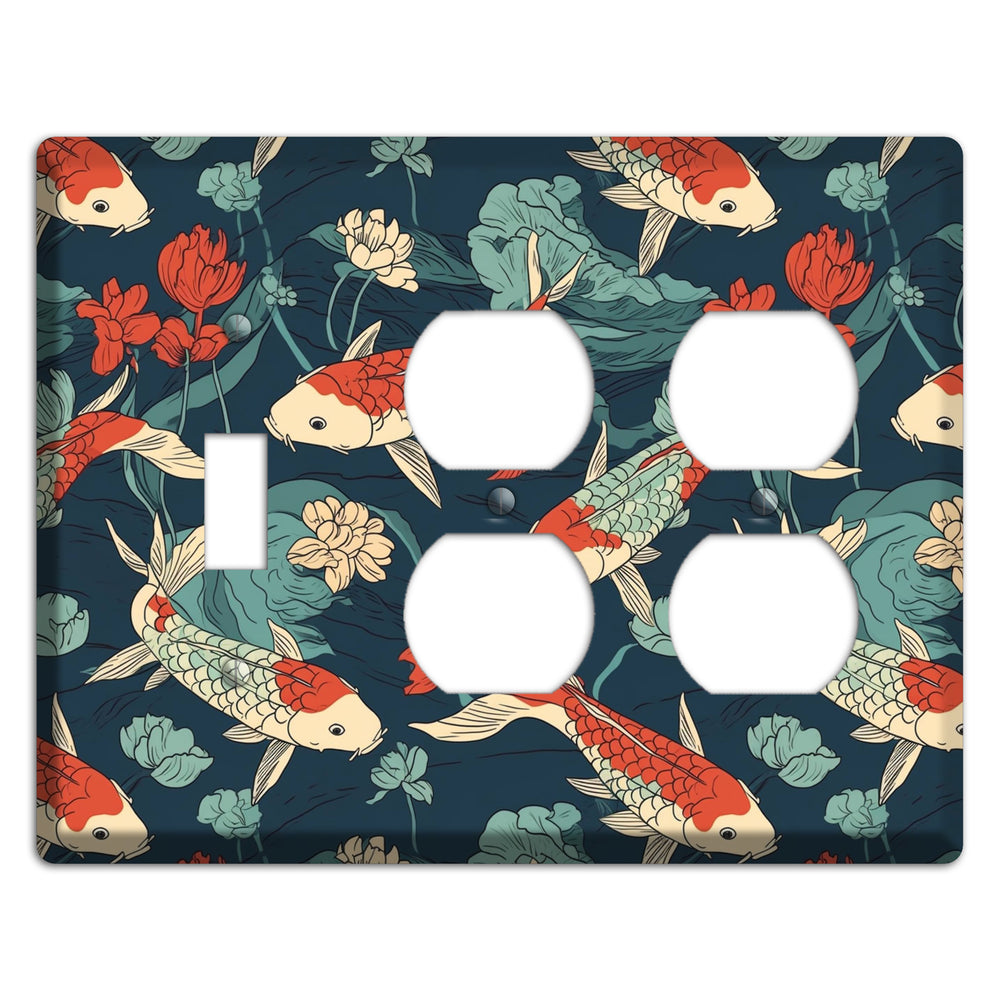 Koi & Lotus Drift Toggle / 2 Duplex Wallplate