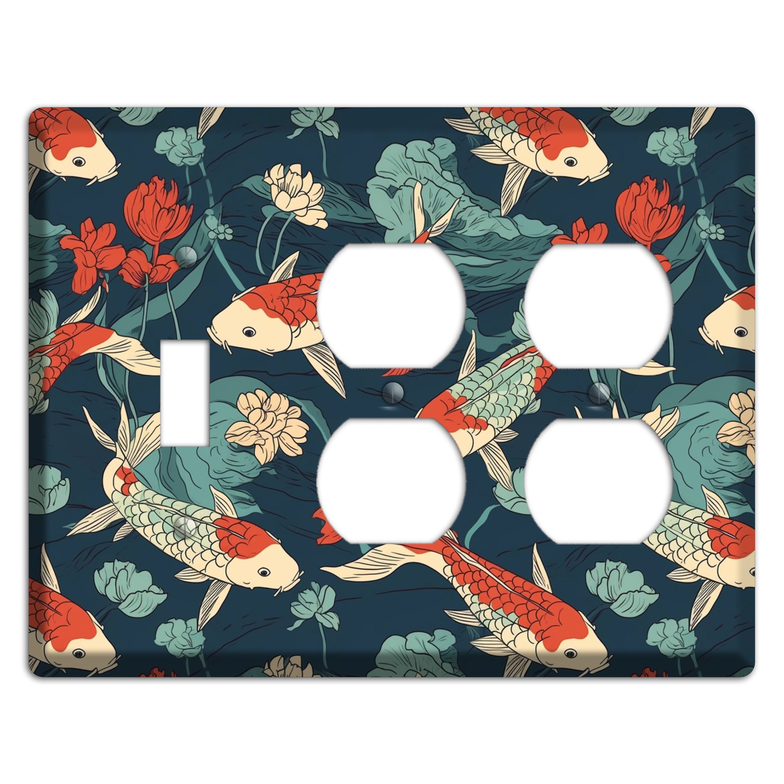 Koi & Lotus Drift Toggle / 2 Duplex Wallplate