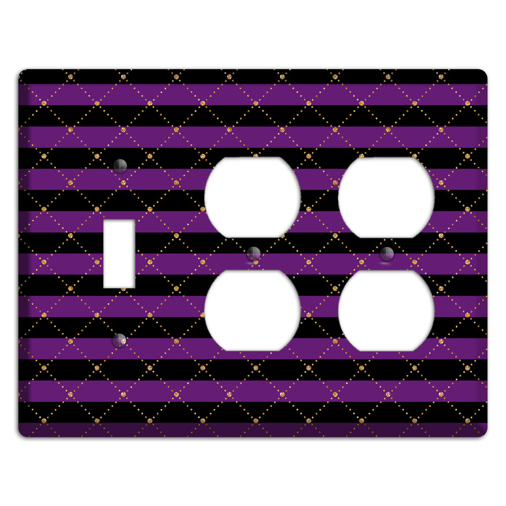 Striped Harlequin Glow Toggle / 2 Duplex Wallplate