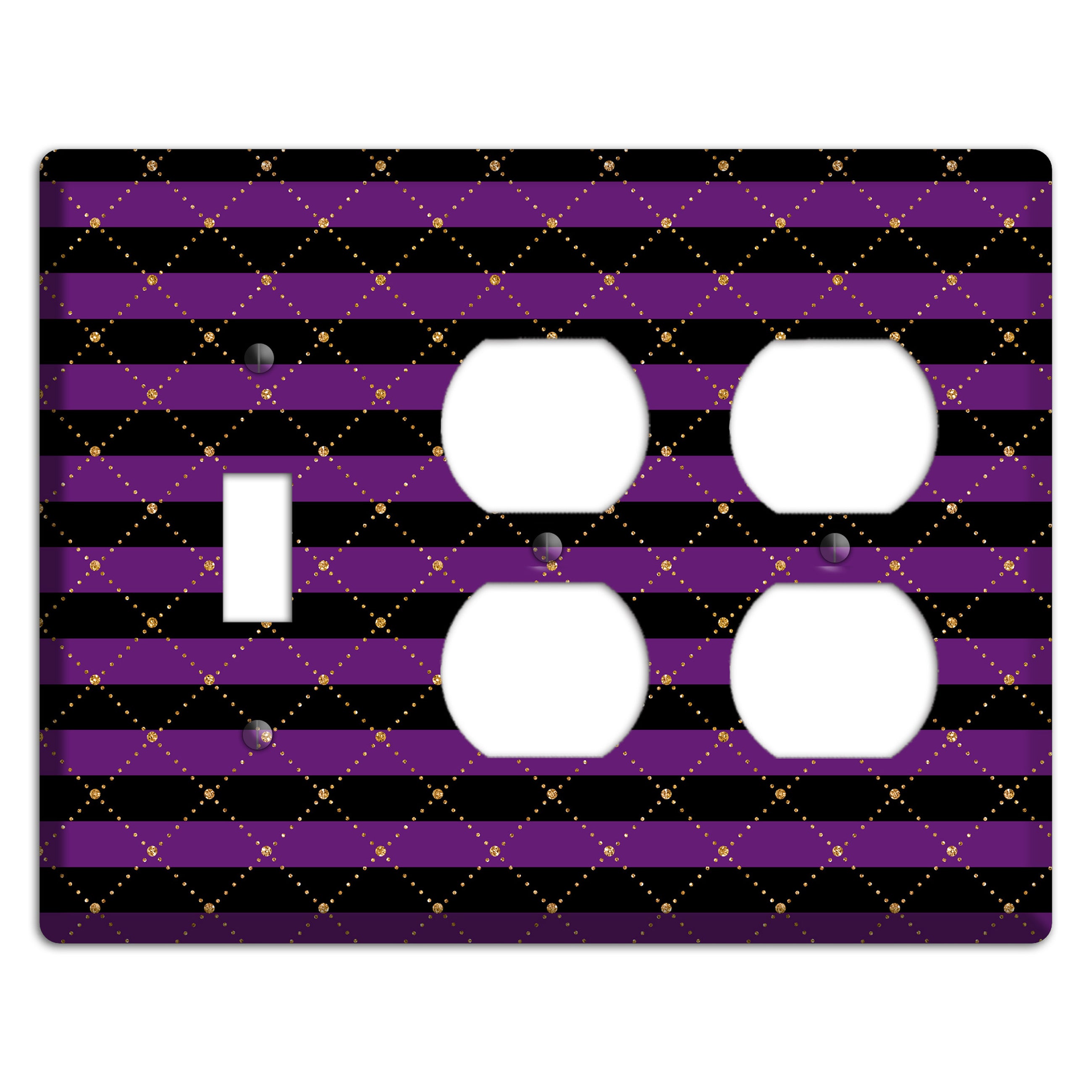 Striped Harlequin Glow Toggle / 2 Duplex Wallplate