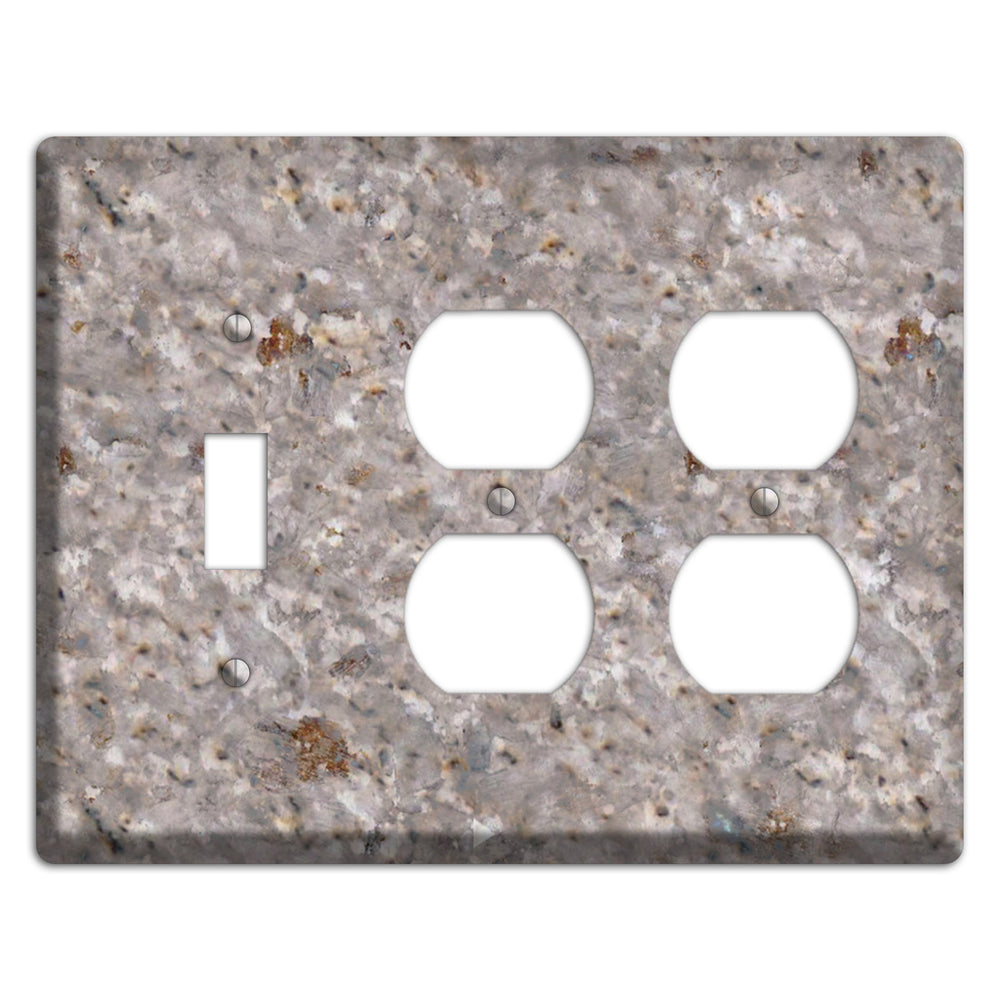 Kashmir White Granite Toggle / 2 Duplex Wallplate