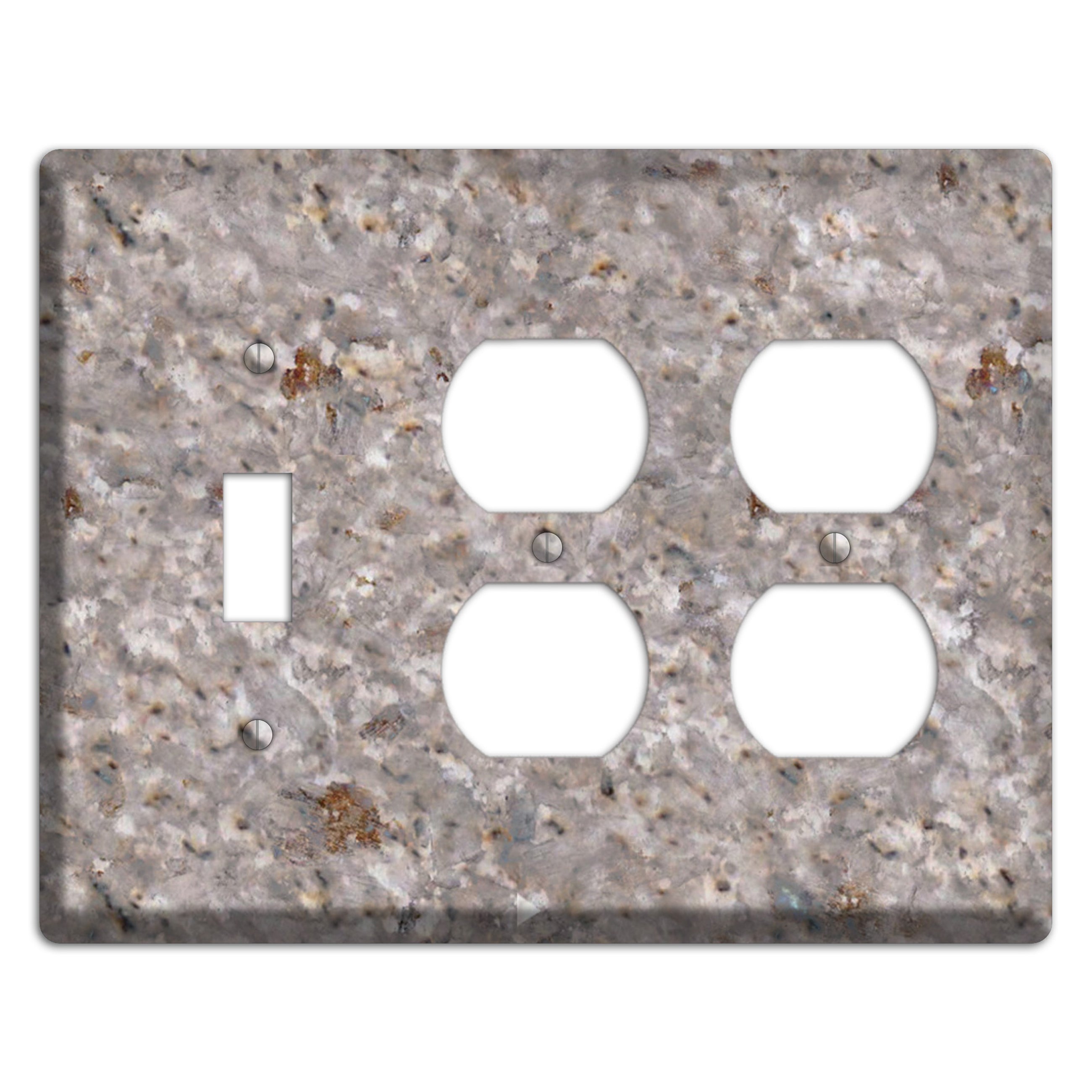 Kashmir White Granite Toggle / 2 Duplex Wallplate