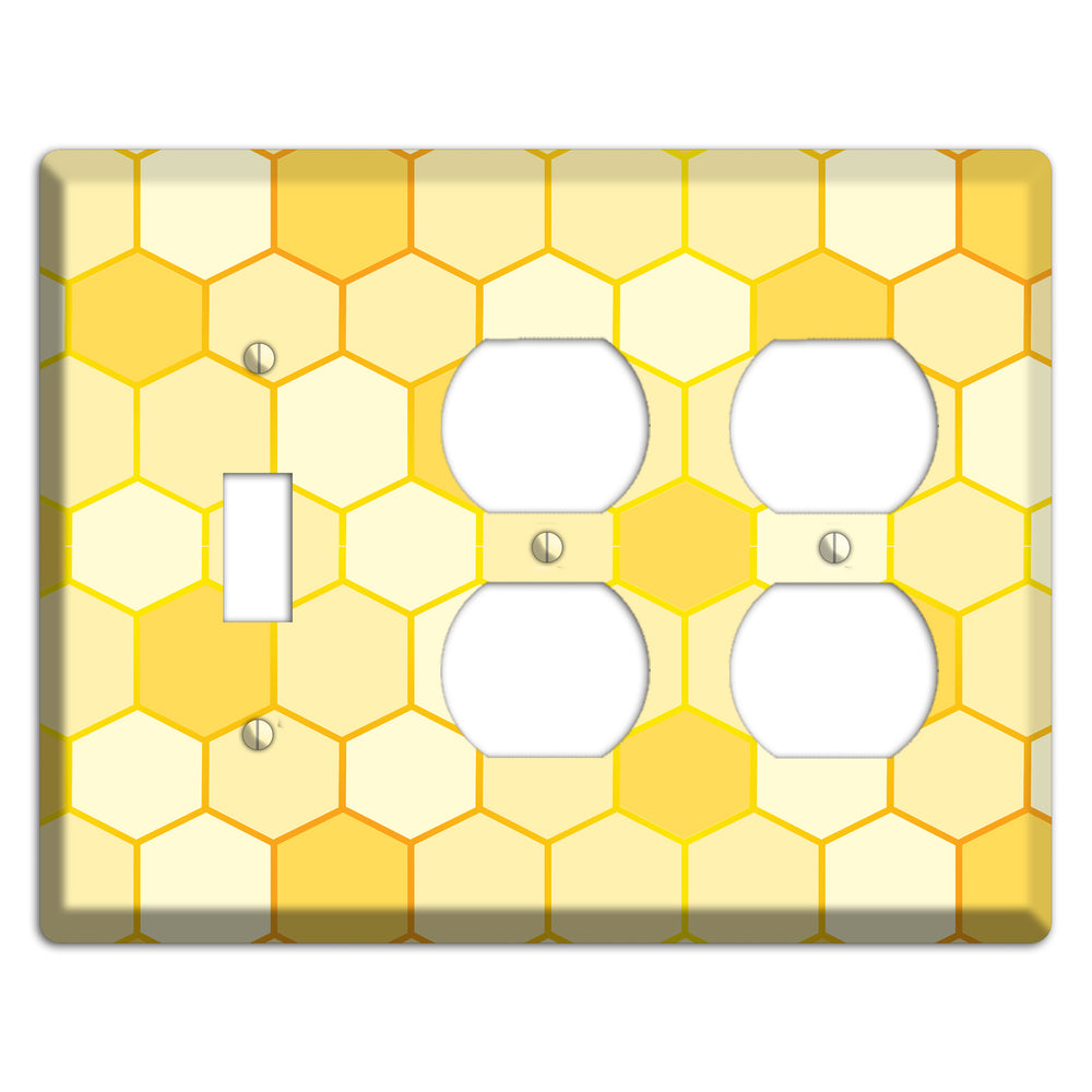 Hollow Amber Grid Toggle / 2 Duplex Wallplate