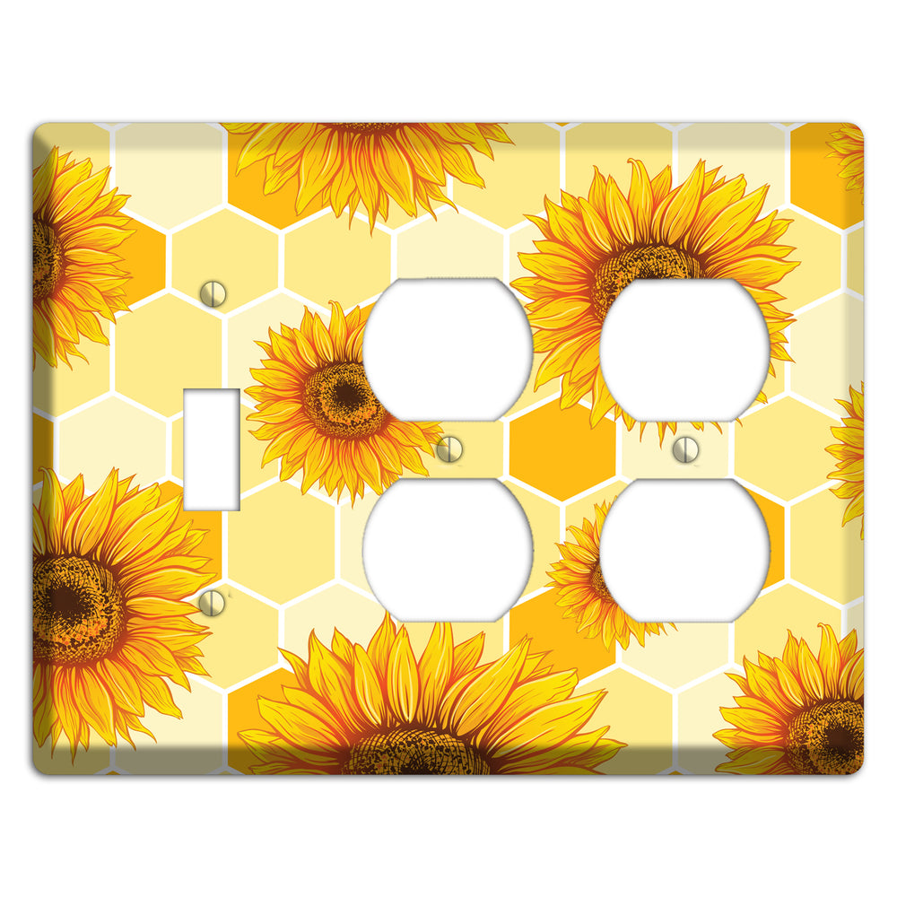 Sunflower & Comb Toggle / 2 Duplex Wallplate