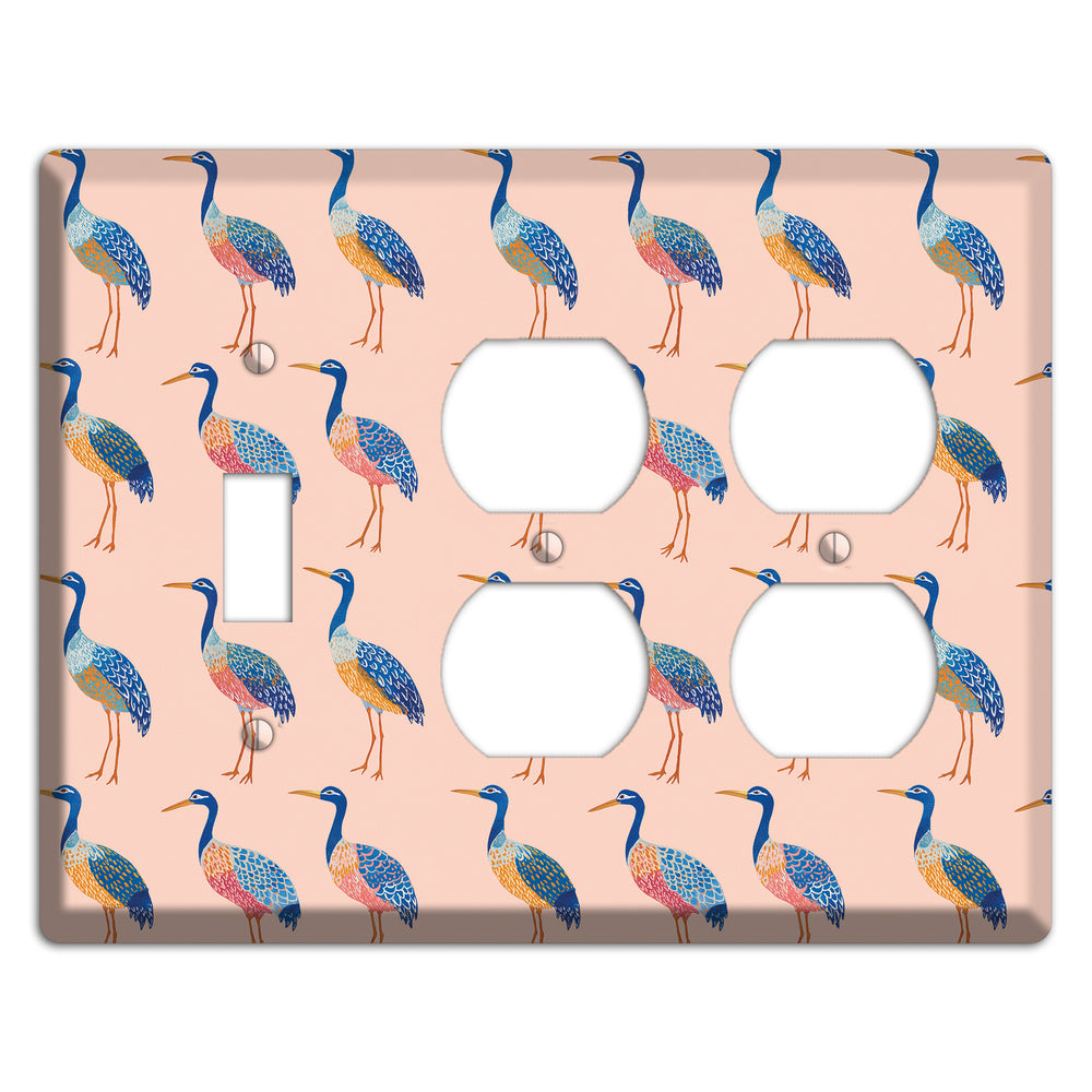 Blush Heron Parade Toggle / 2 Duplex Wallplate