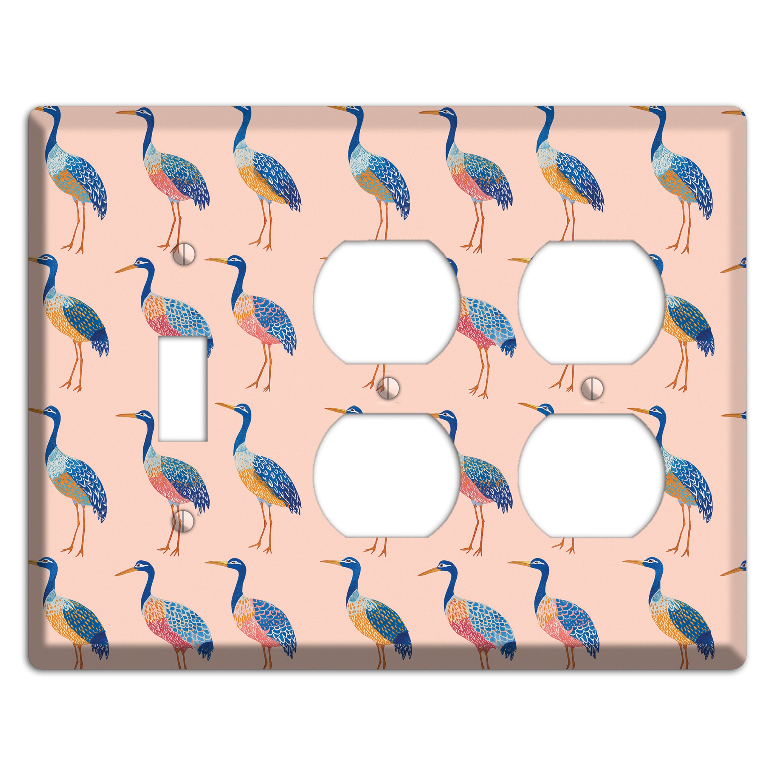 Blush Heron Parade Toggle / 2 Duplex Wallplate