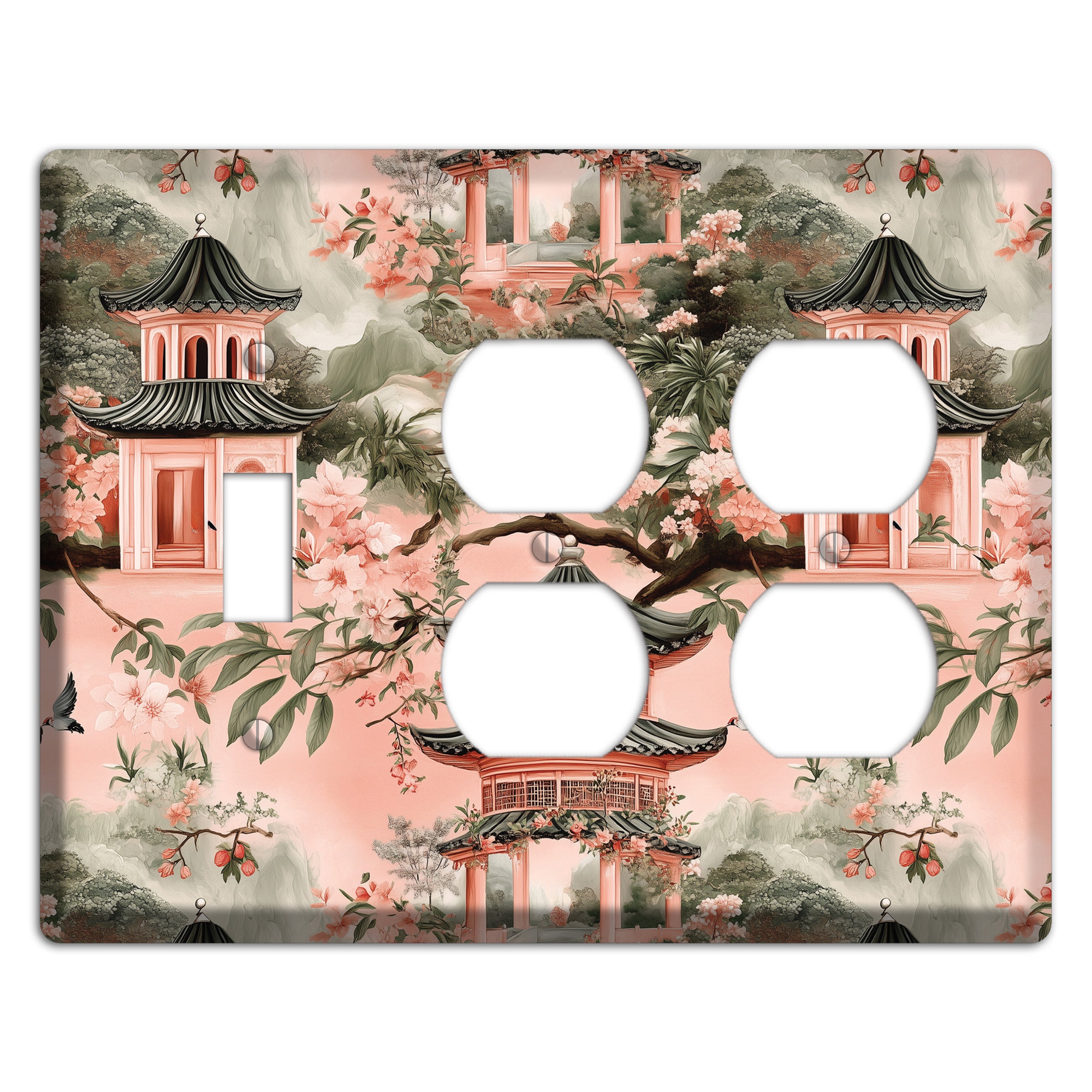 Pagoda & Plum Toggle / 2 Duplex Wallplate
