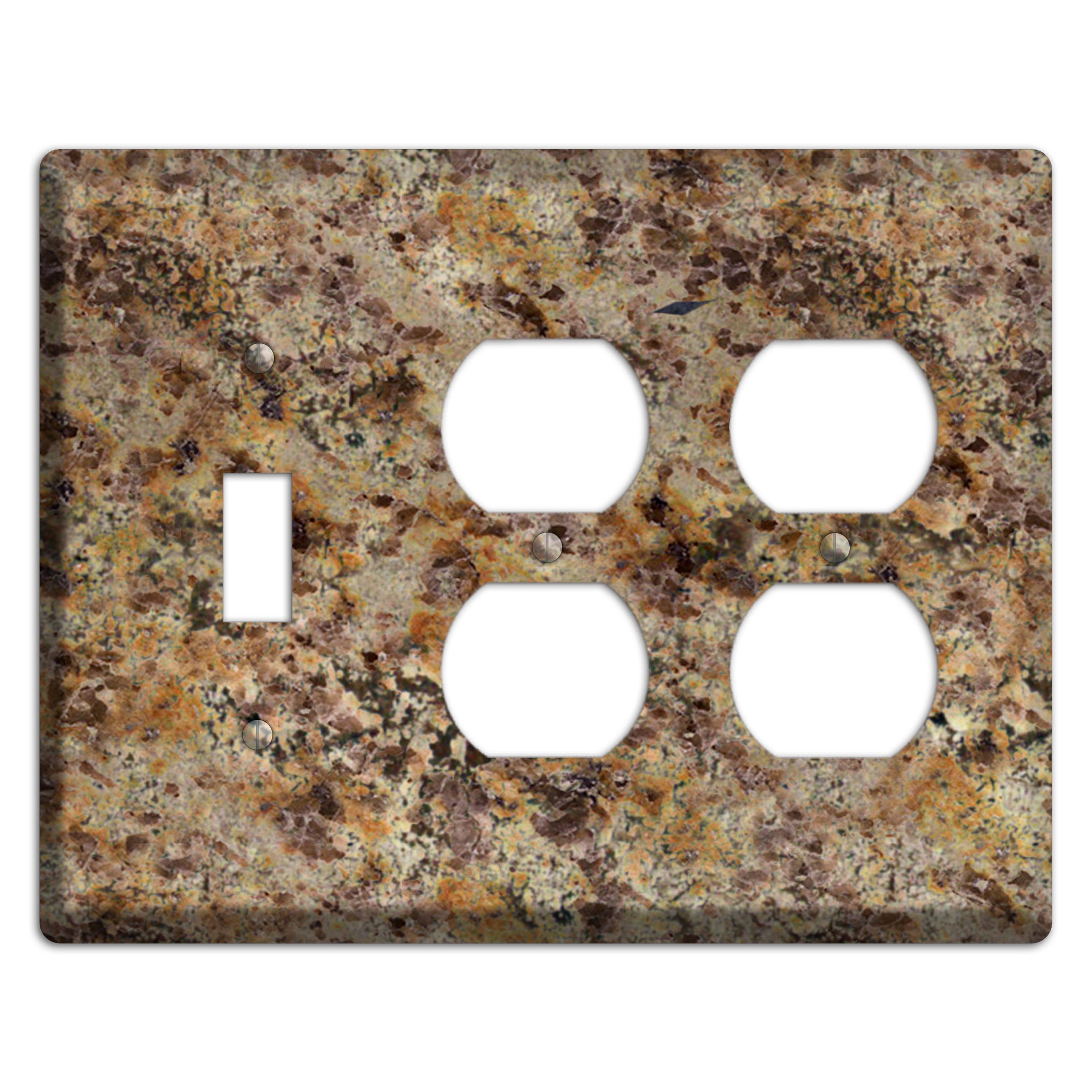 Golden Crystal Granite Toggle / 2 Duplex Wallplate