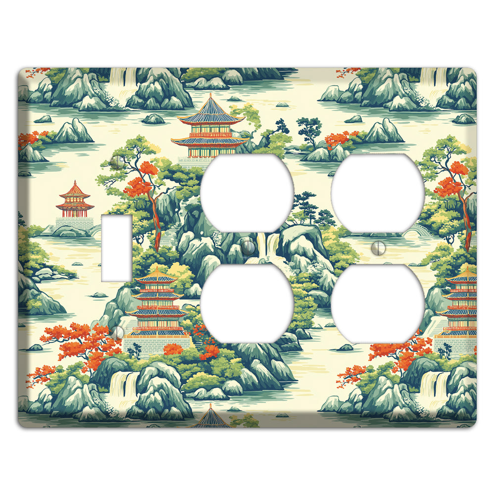 Cascade & Pagoda Toggle / 2 Duplex Wallplate