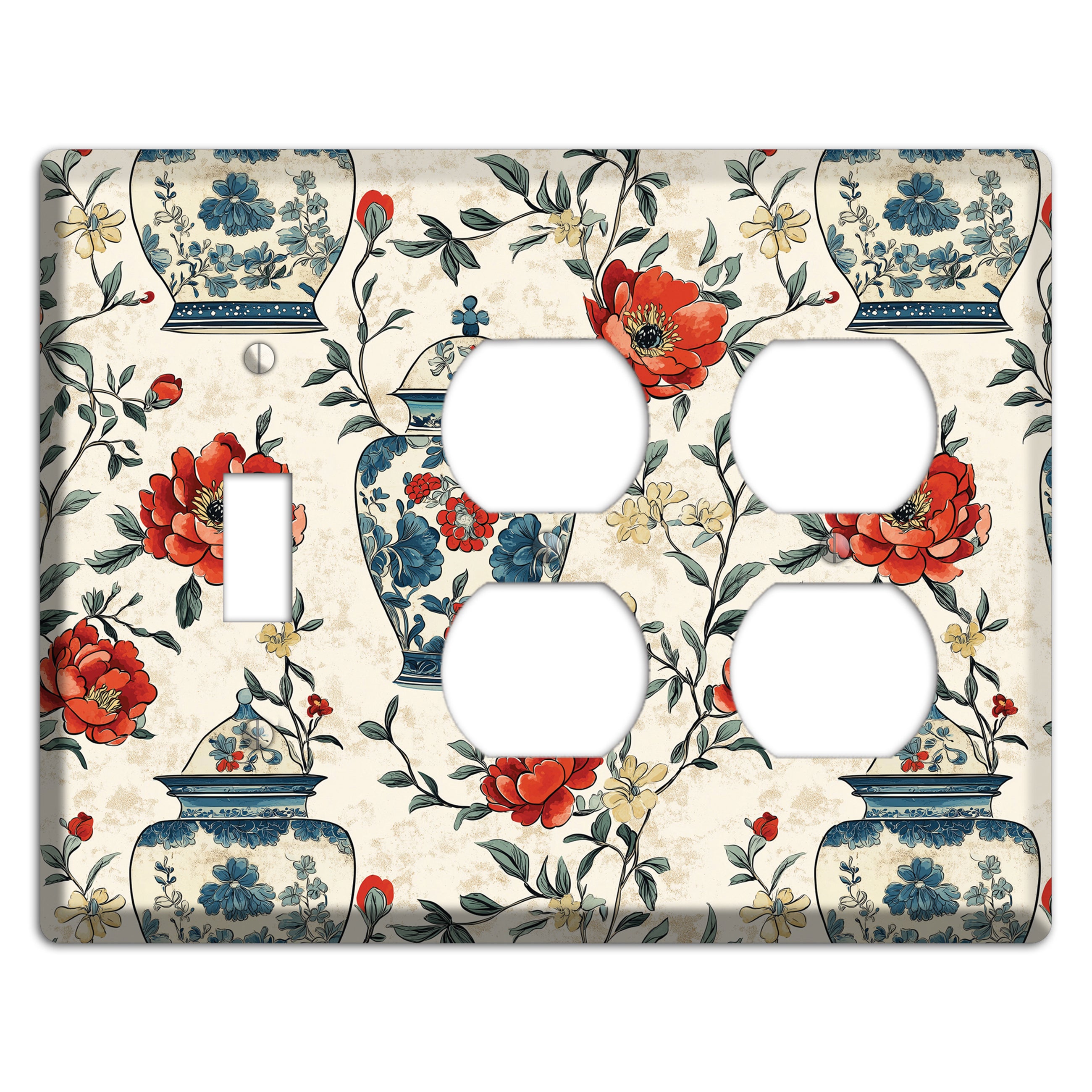 Porcelain & Peony Toggle / 2 Duplex Wallplate