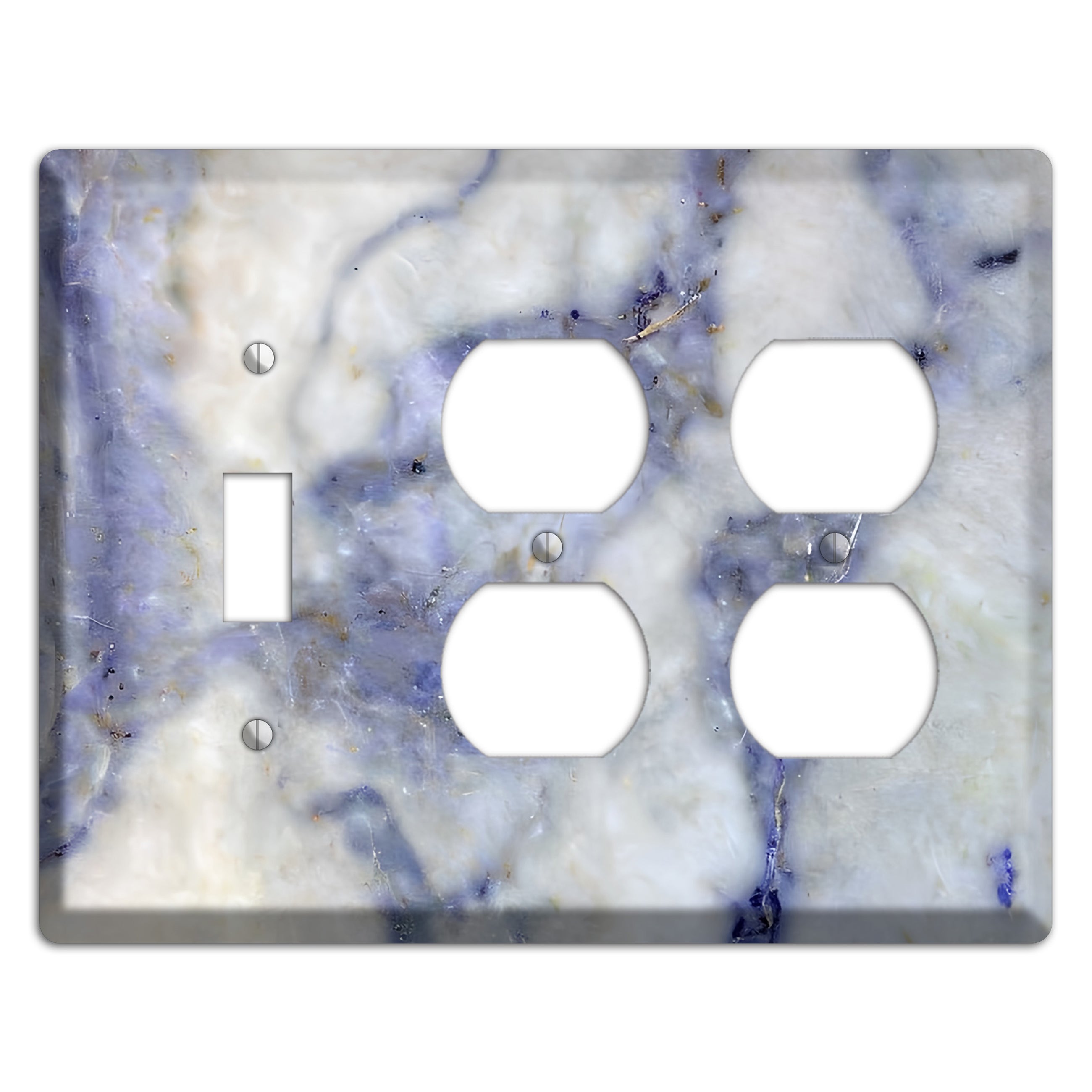 Spindle Marble Toggle / 2 Duplex Wallplate