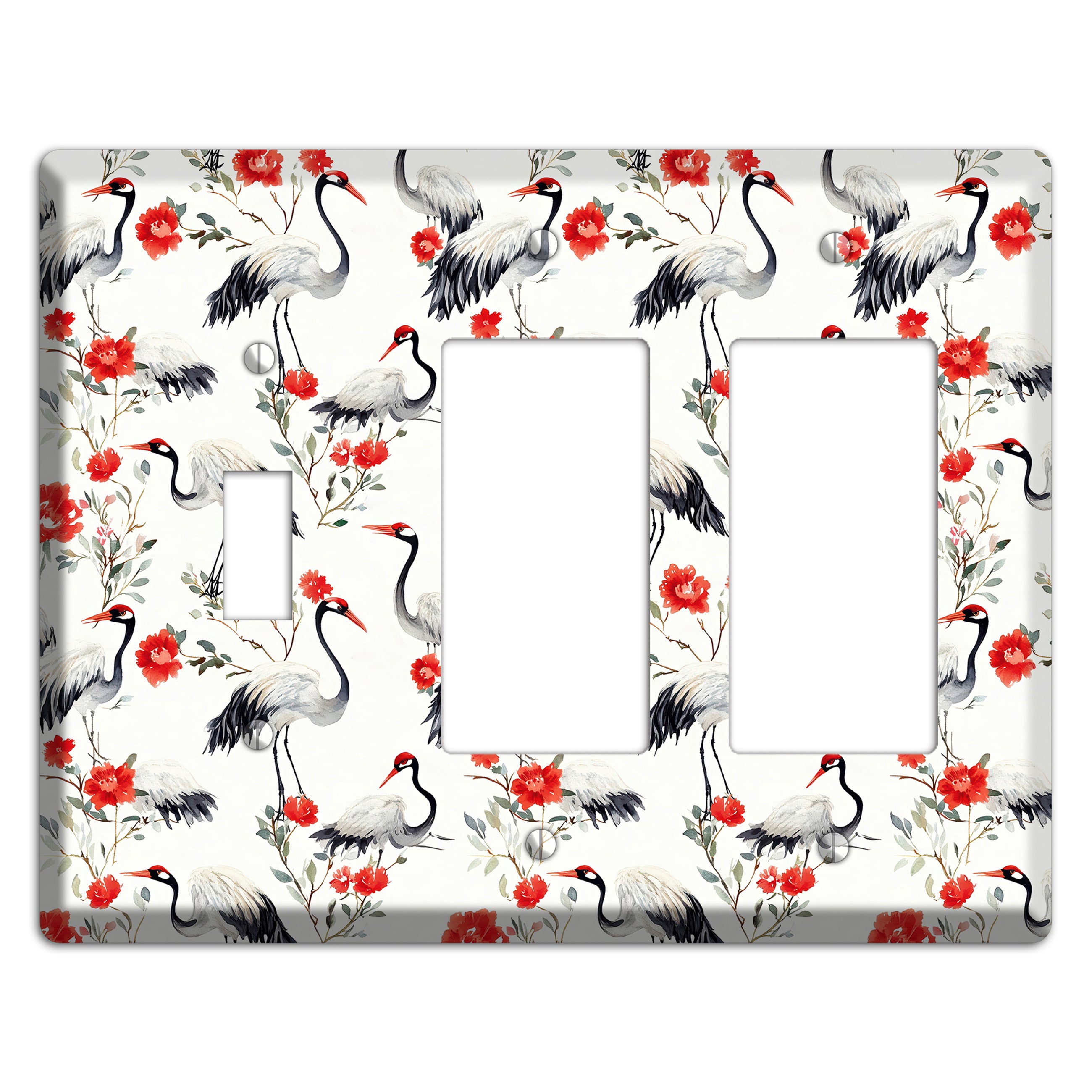 Scarlet Plume Garden Toggle / 2 Rocker Wallplate
