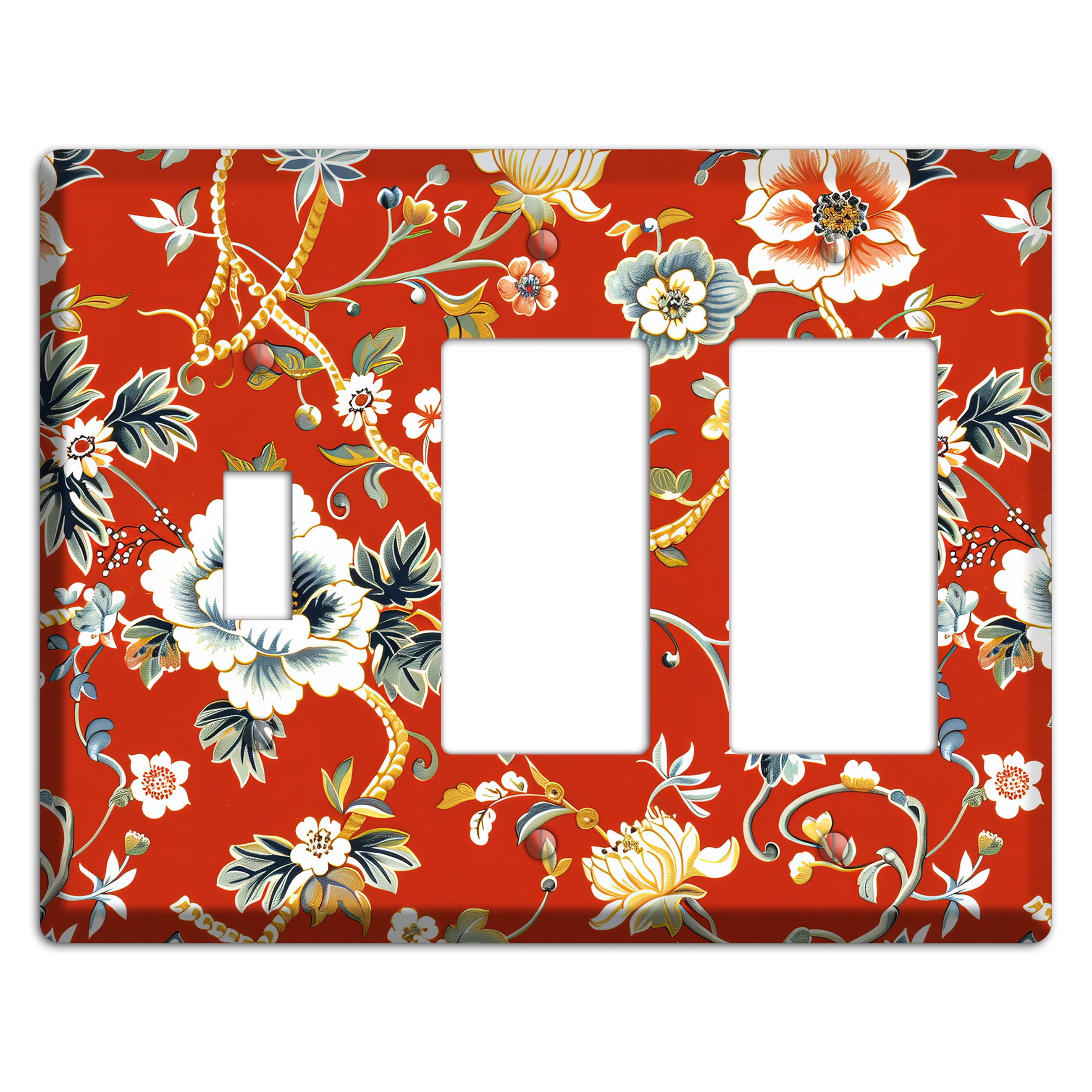 Crimson Garden Reverie Toggle / 2 Rocker Wallplate