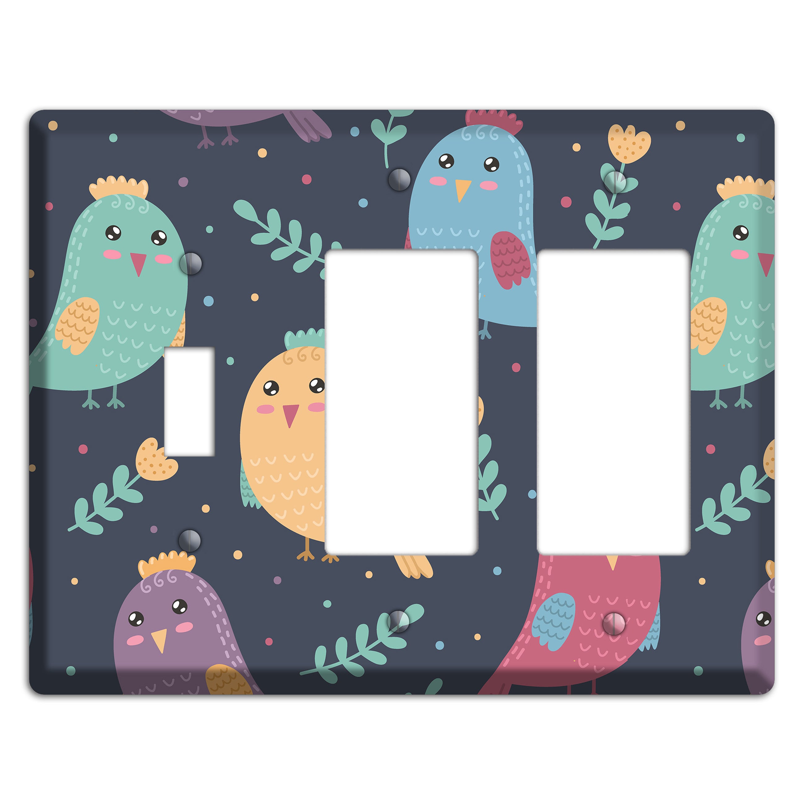 Jungle Giggles (Dark) Toggle / 2 Rocker Wallplate