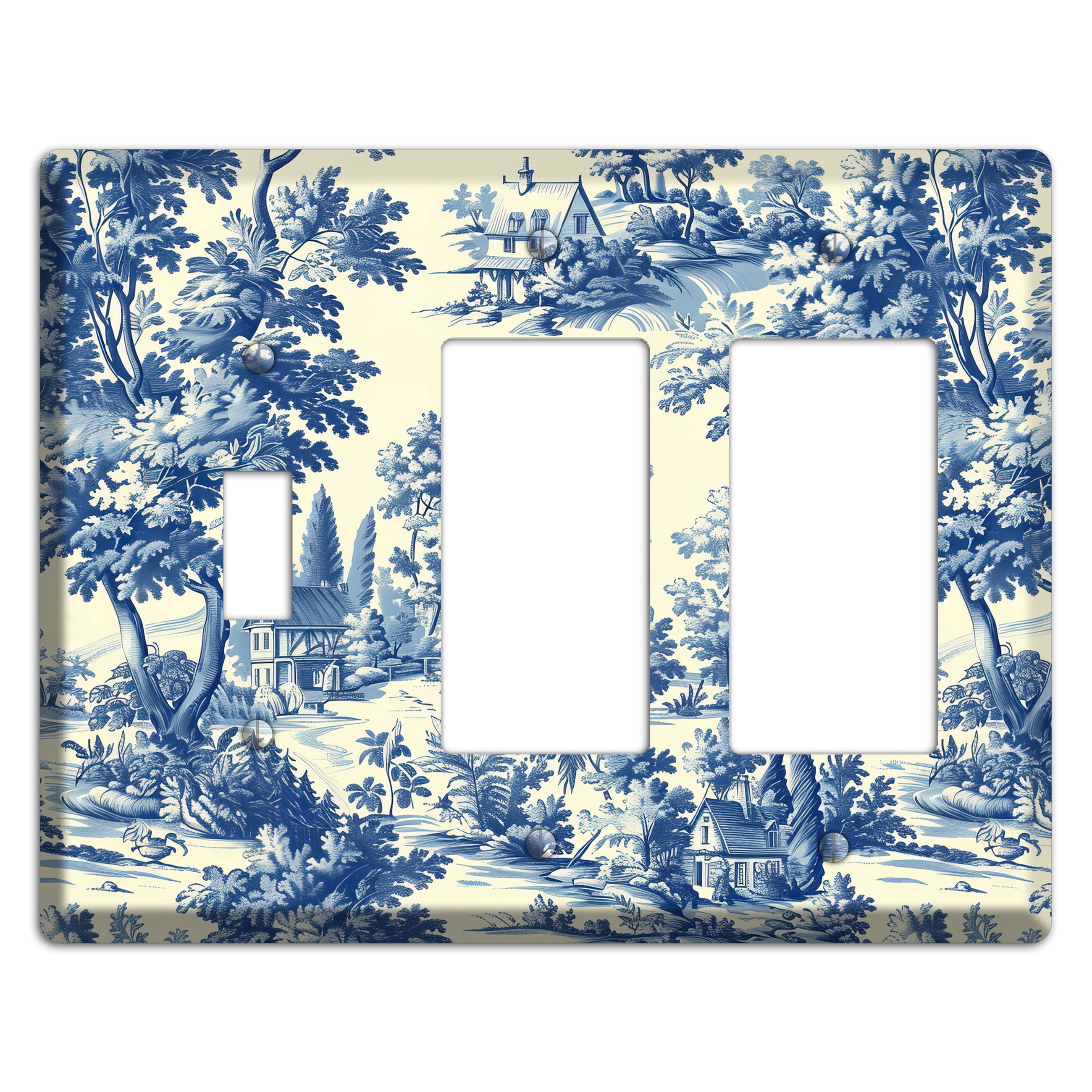 Country Estate Toile Toggle / 2 Rocker Wallplate
