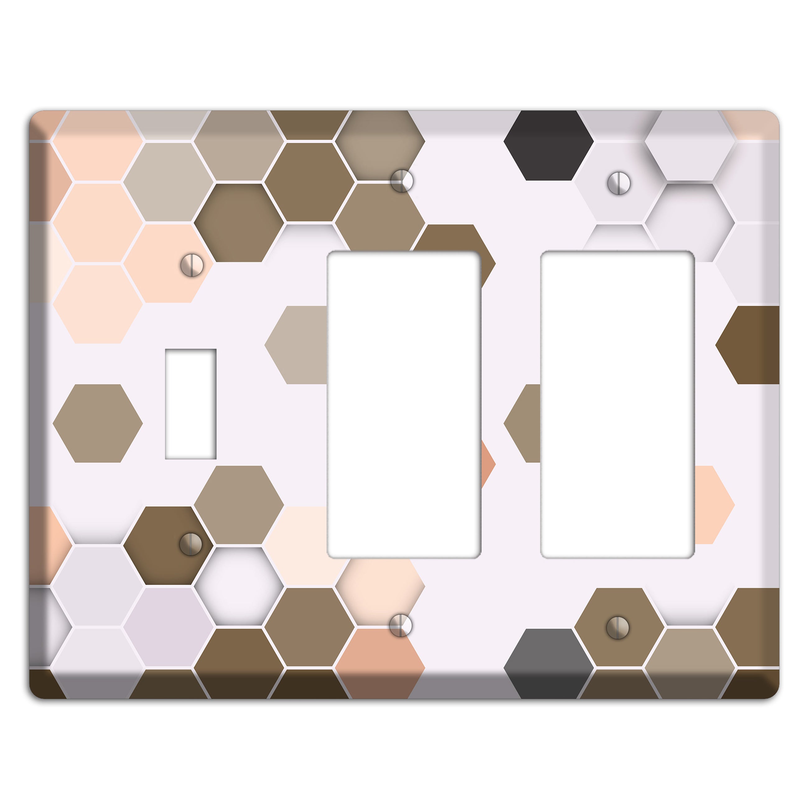 Clay & Terracotta Geometric Tiling Toggle / 2 Rocker Wallplate
