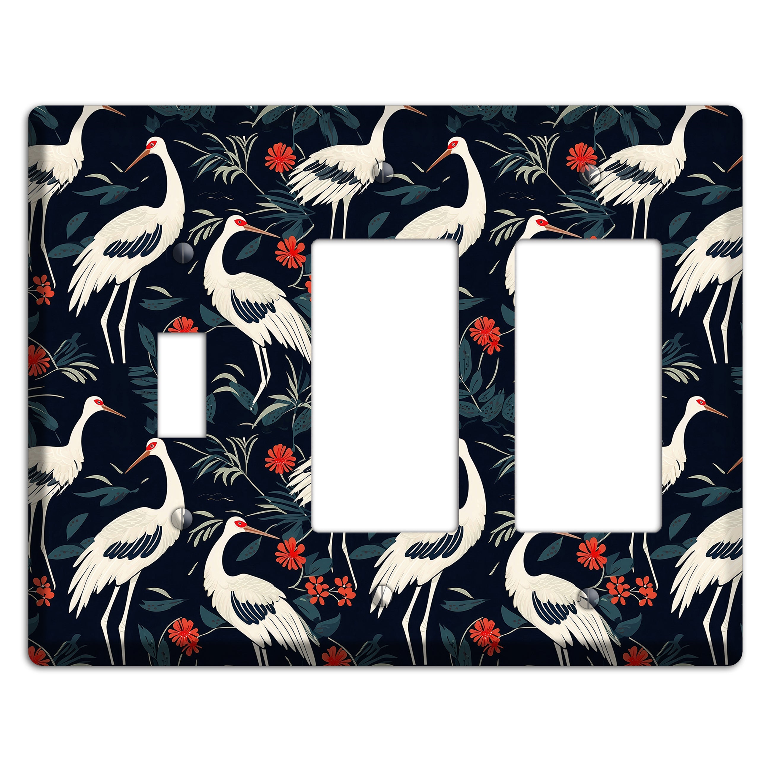 Midnight Plume Garden Toggle / 2 Rocker Wallplate