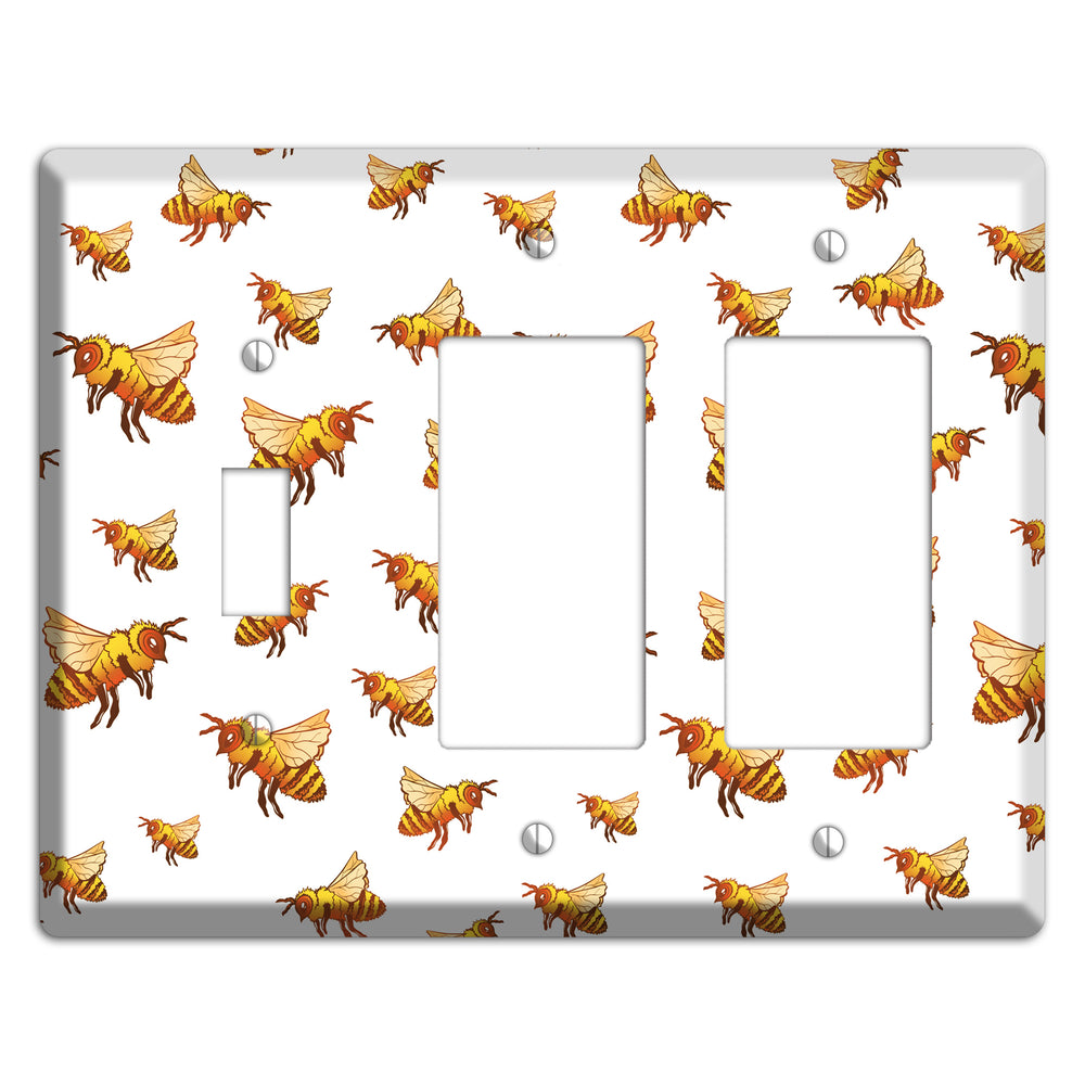 Golden Swarm Dance Toggle / 2 Rocker Wallplate