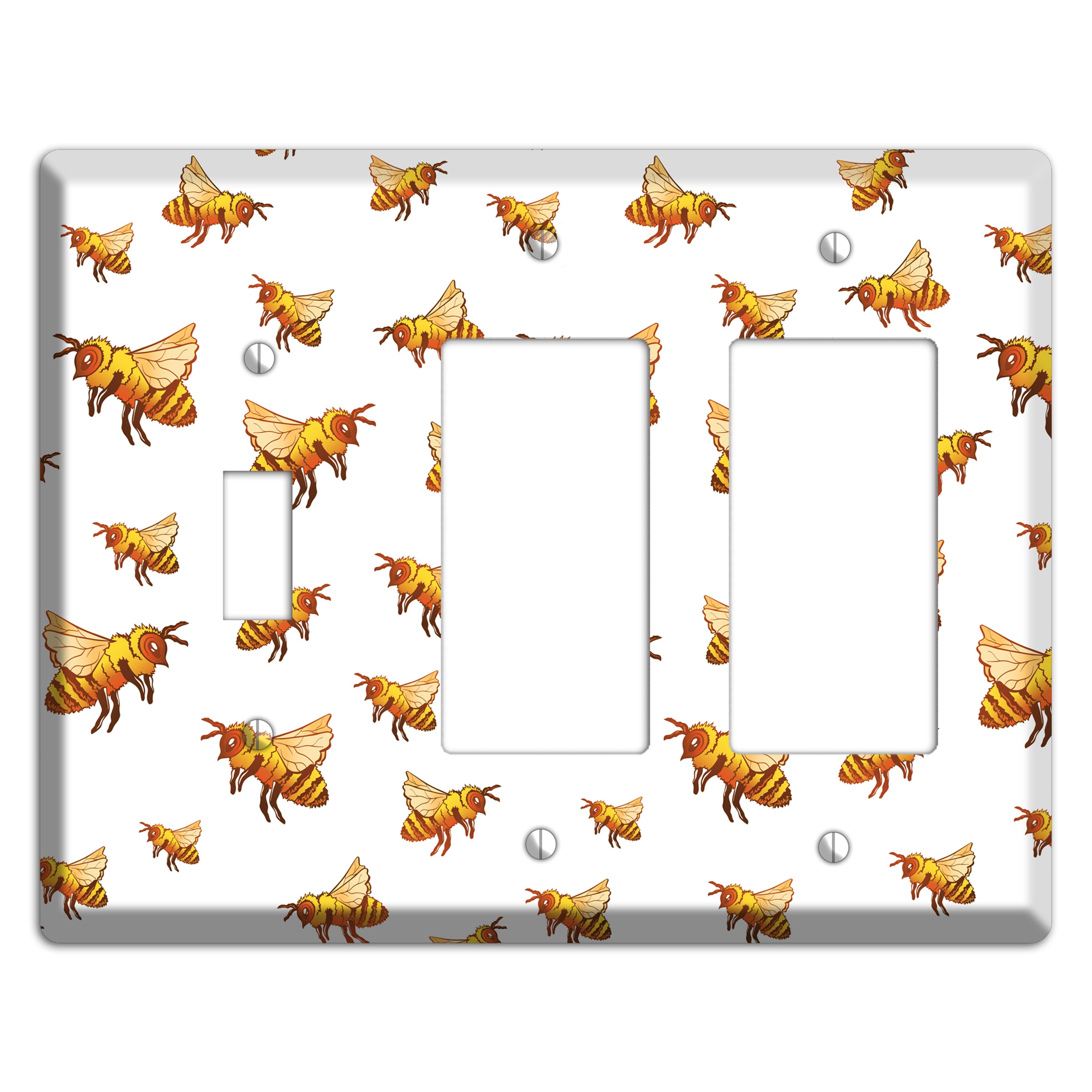 Golden Swarm Dance Toggle / 2 Rocker Wallplate