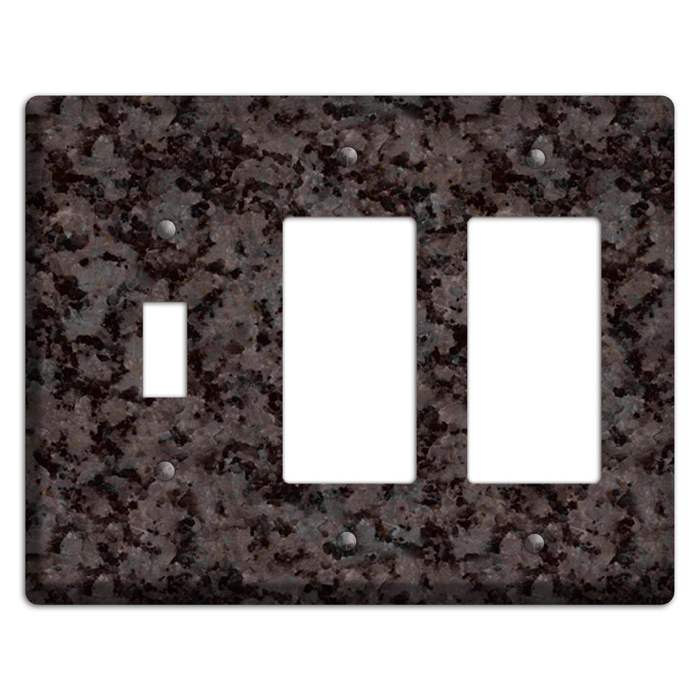 Coffee Brown Granite Toggle / 2 Rocker Wallplate