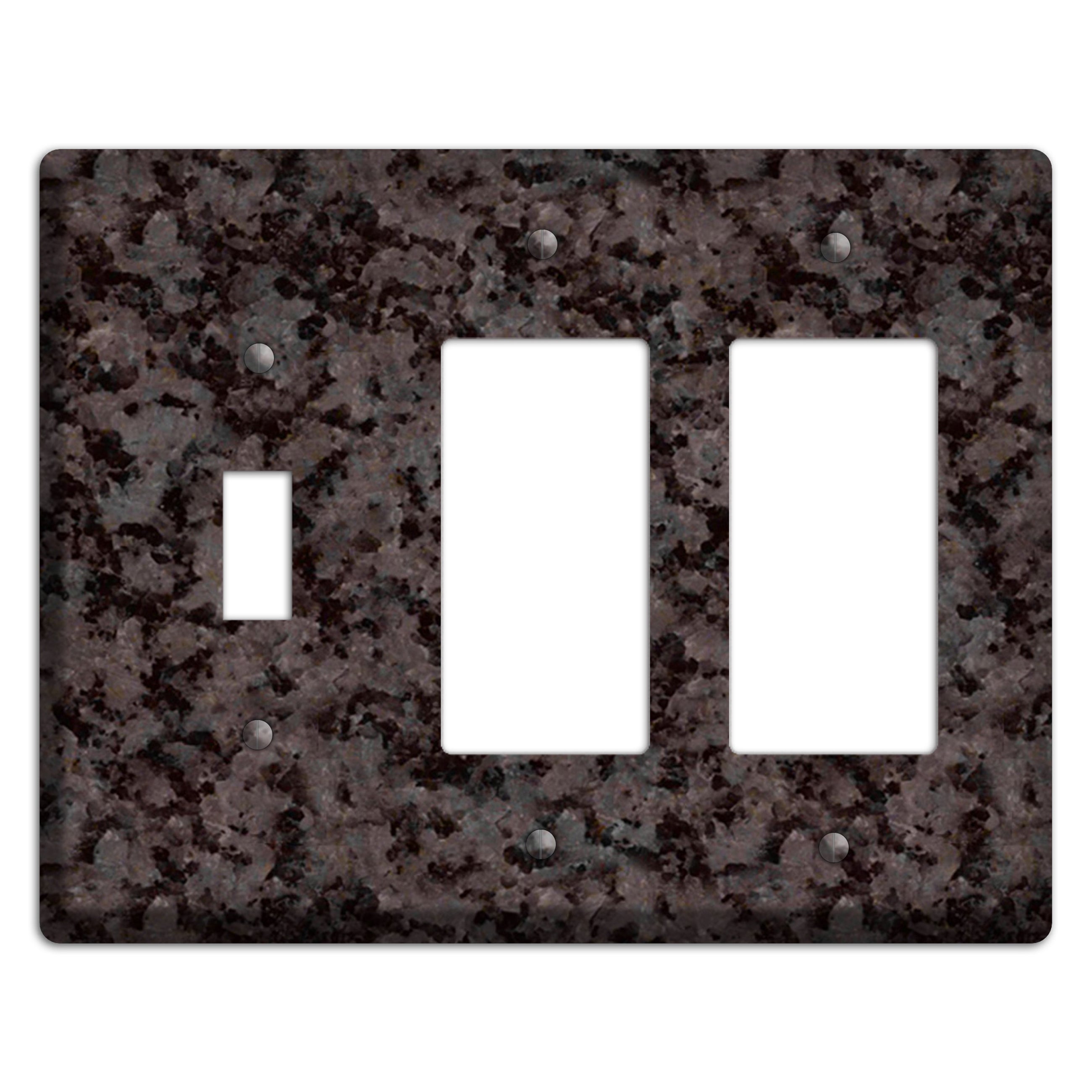 Coffee Brown Granite Toggle / 2 Rocker Wallplate
