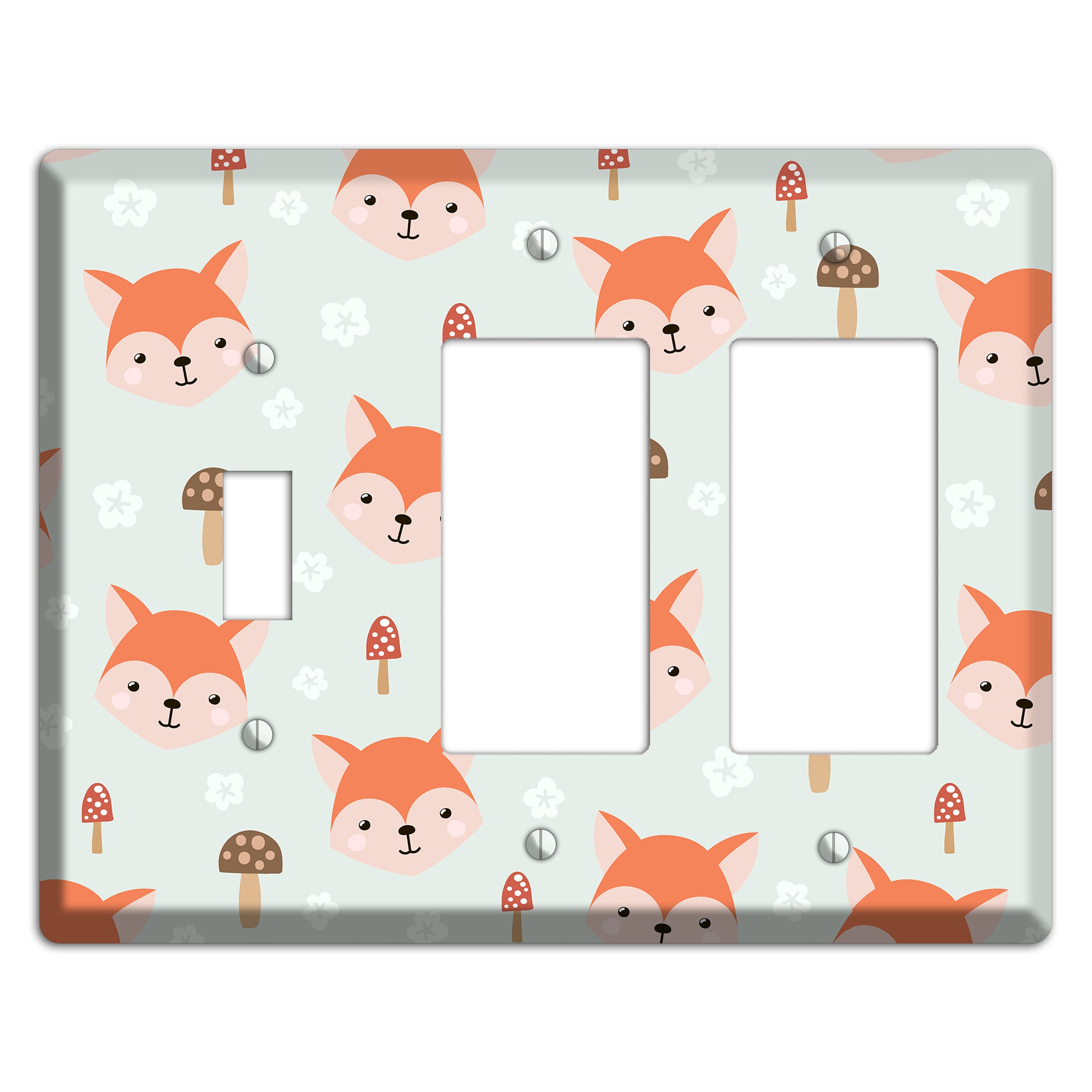 Fox & Fungi Friends Toggle / 2 Rocker Wallplate