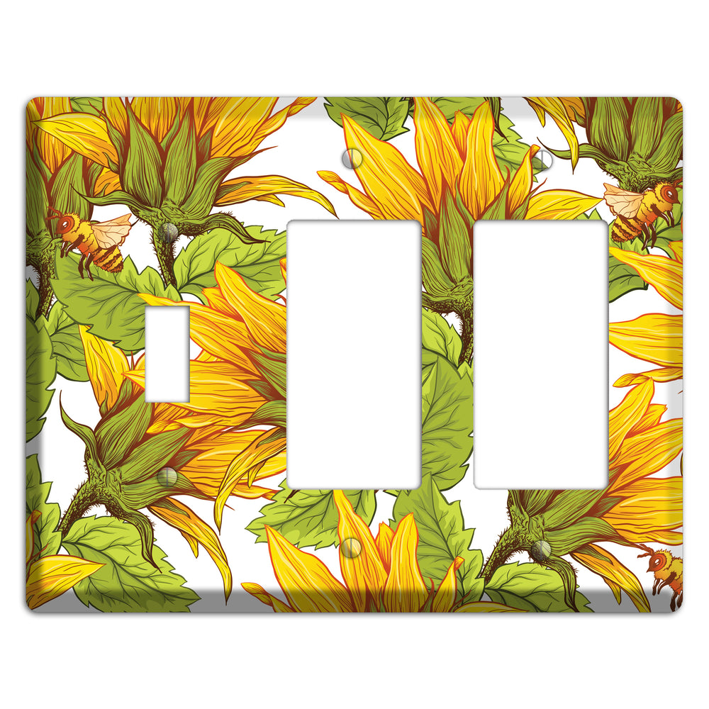 Pollen & Wings Toggle / 2 Rocker Wallplate