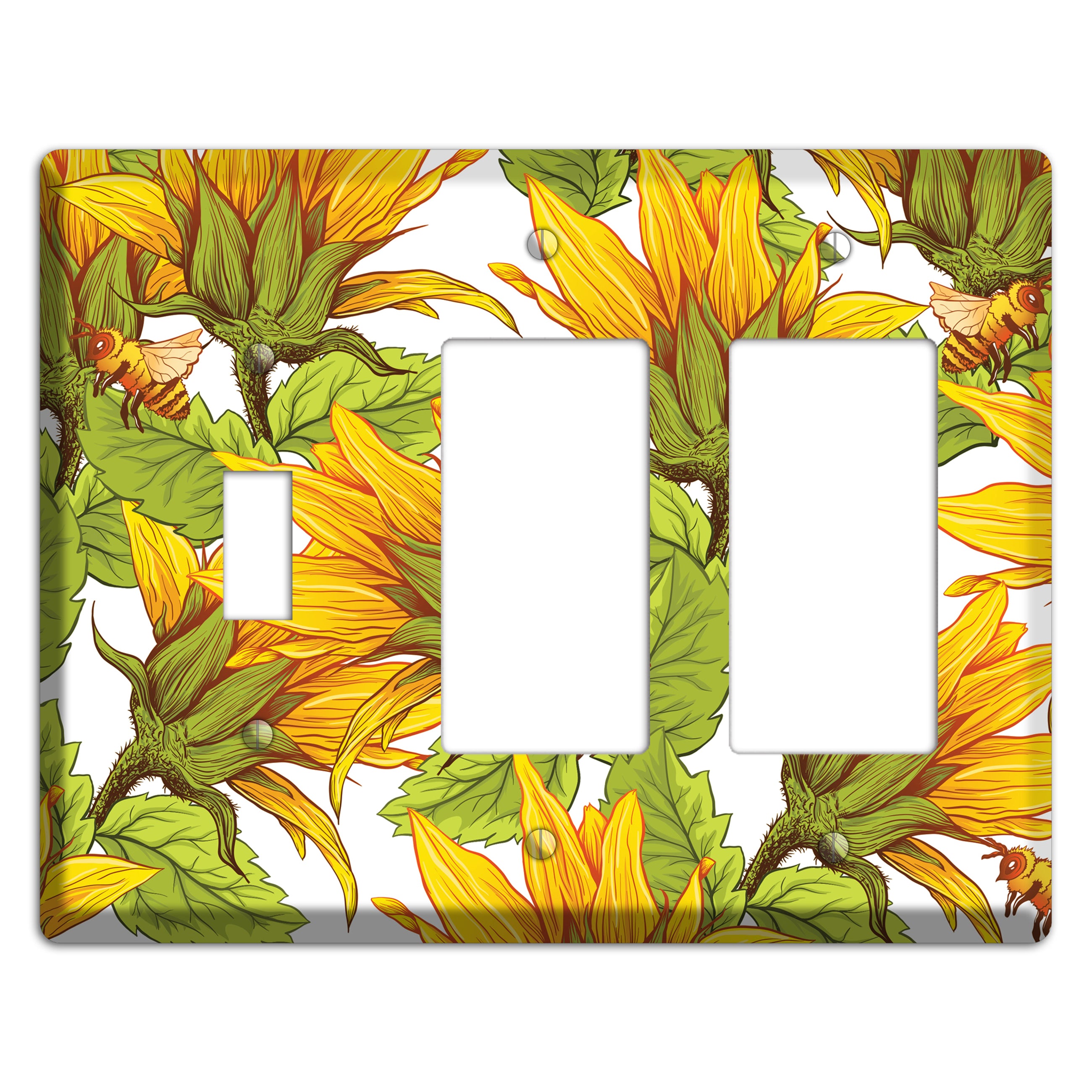 Pollen & Wings Toggle / 2 Rocker Wallplate