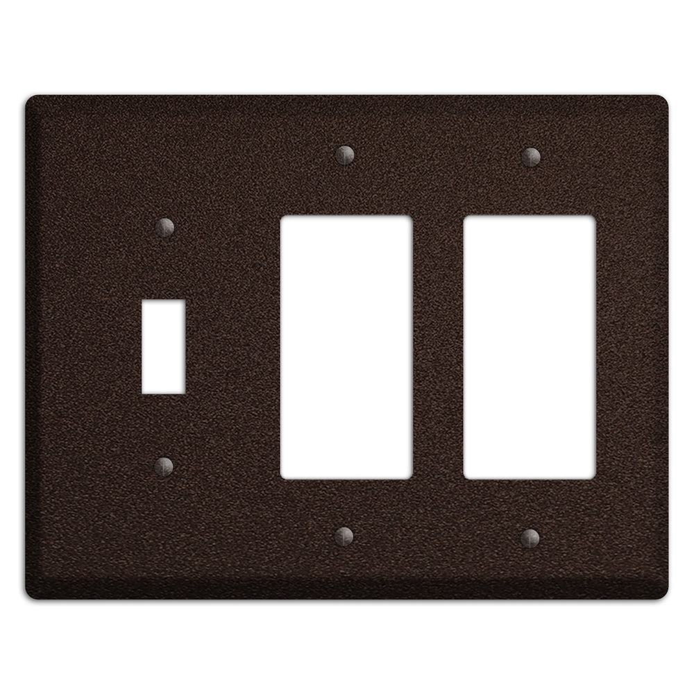 Baxter Subtle Antique Bronze Toggle / 2 Rocker Wallplate