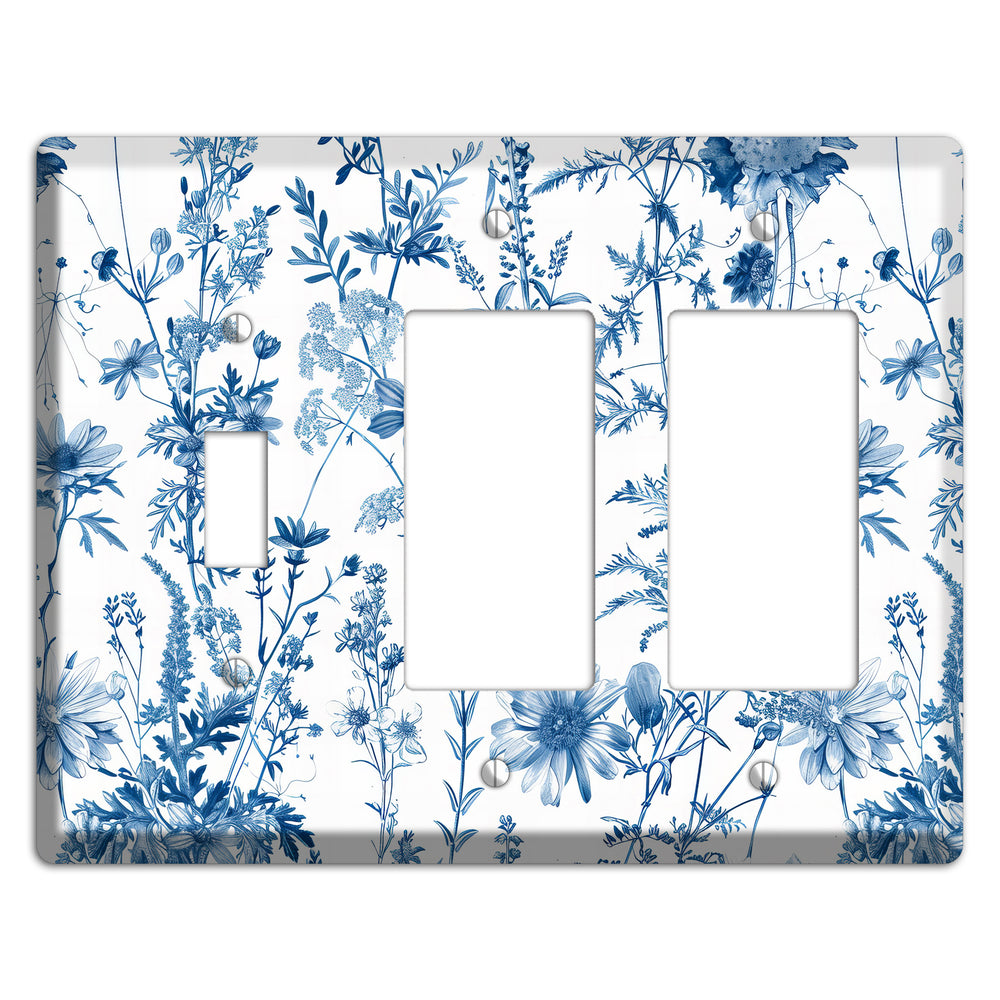 Meadow Pressed Blue Toggle / 2 Rocker Wallplate