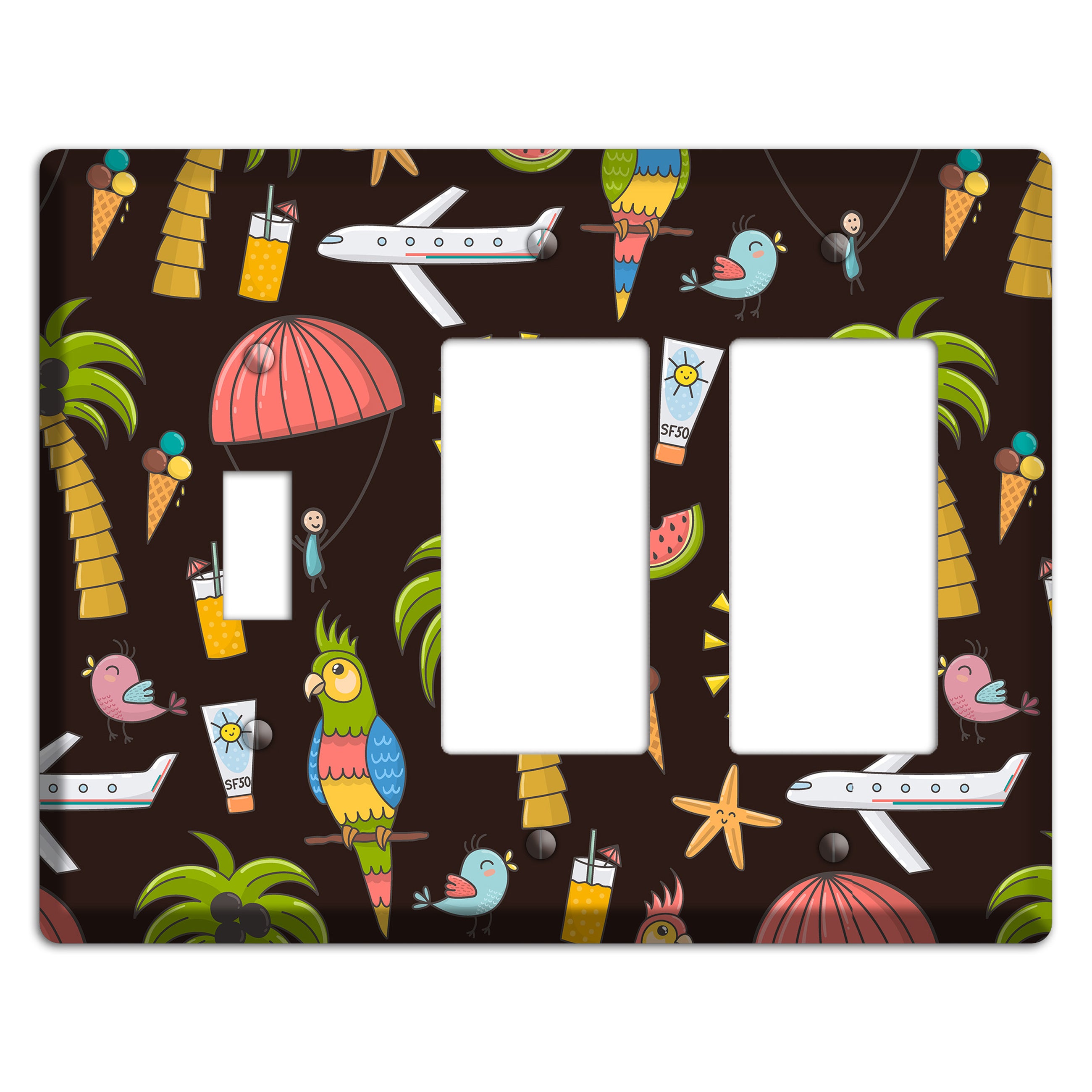 Sunset Tropics Toggle / 2 Rocker Wallplate
