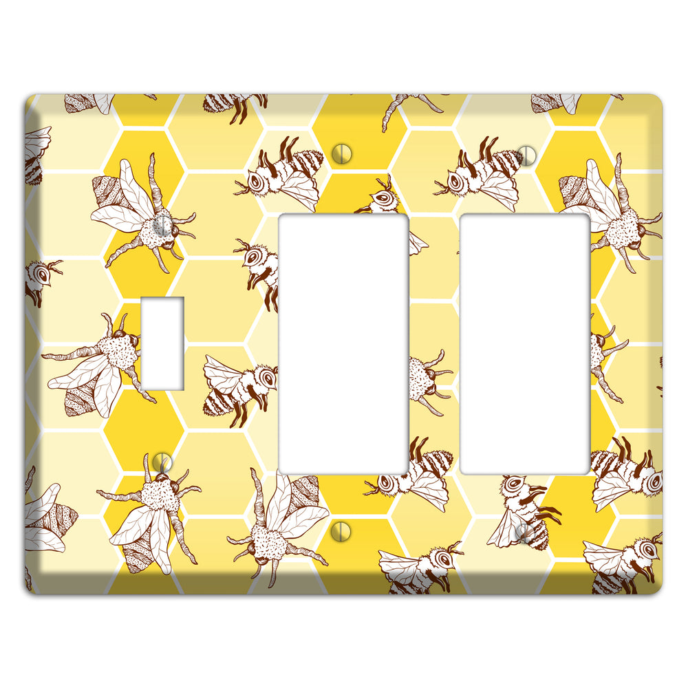 Hive & Wing Toggle / 2 Rocker Wallplate