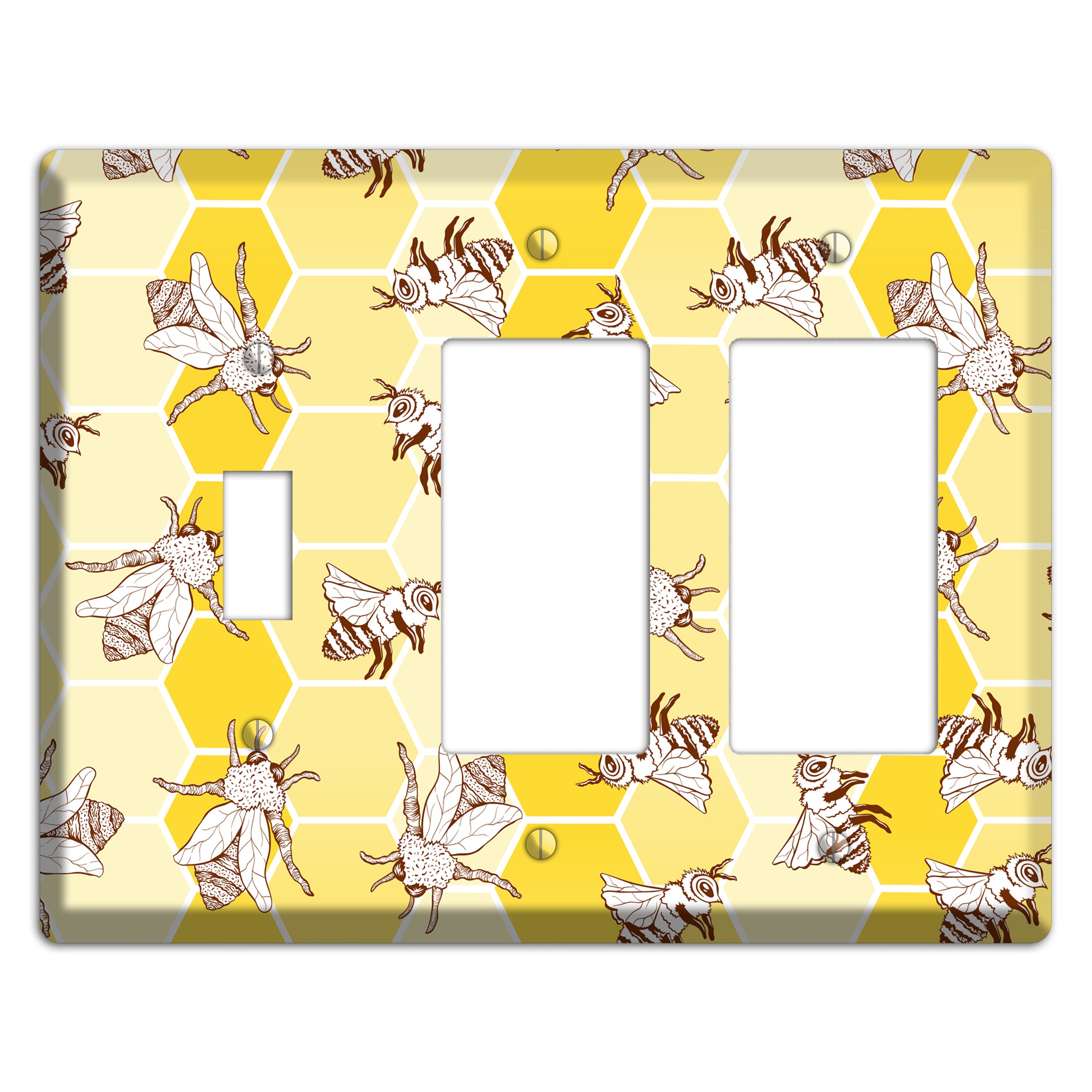 Hive & Wing Toggle / 2 Rocker Wallplate