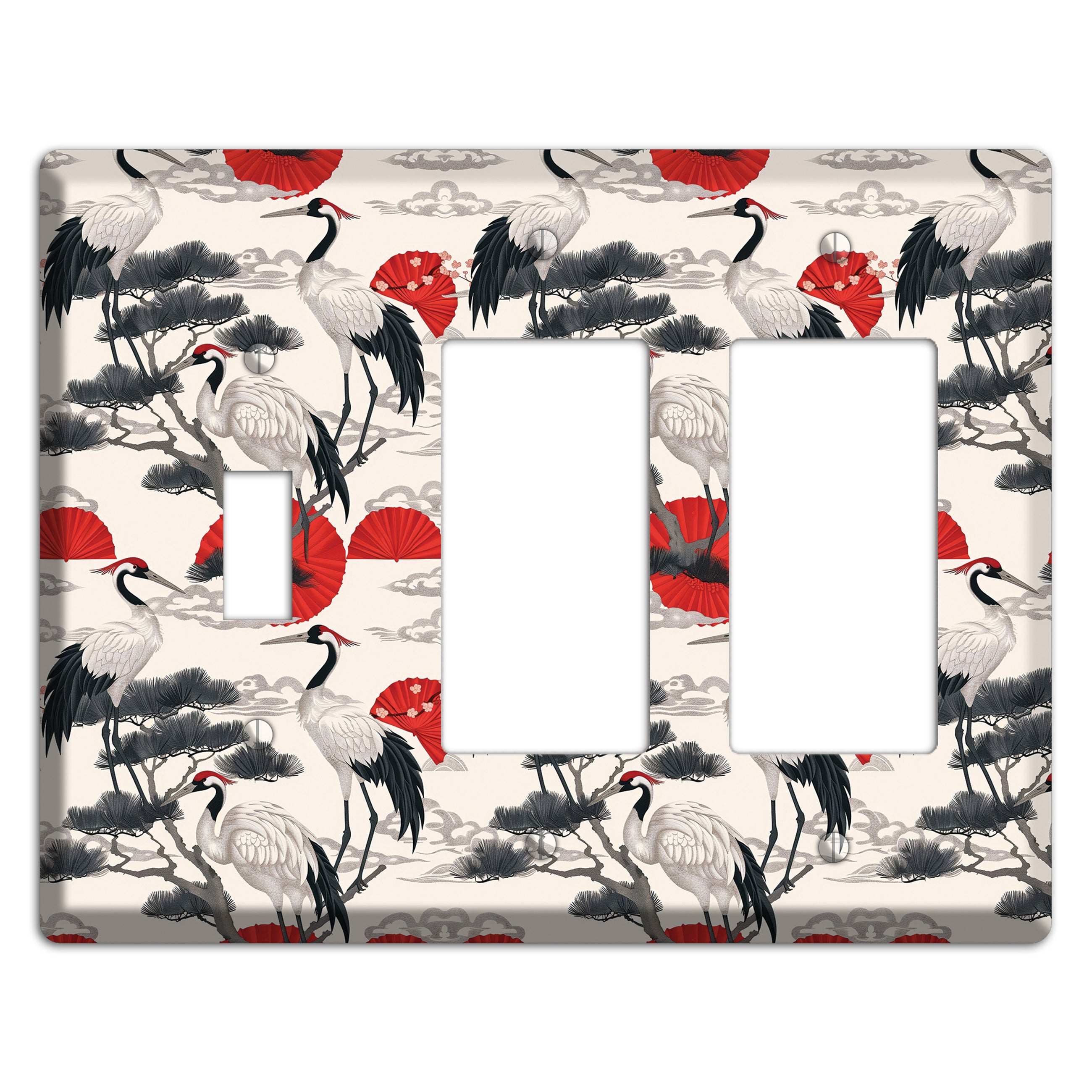 Crimson Fan & Pine Toggle / 2 Rocker Wallplate