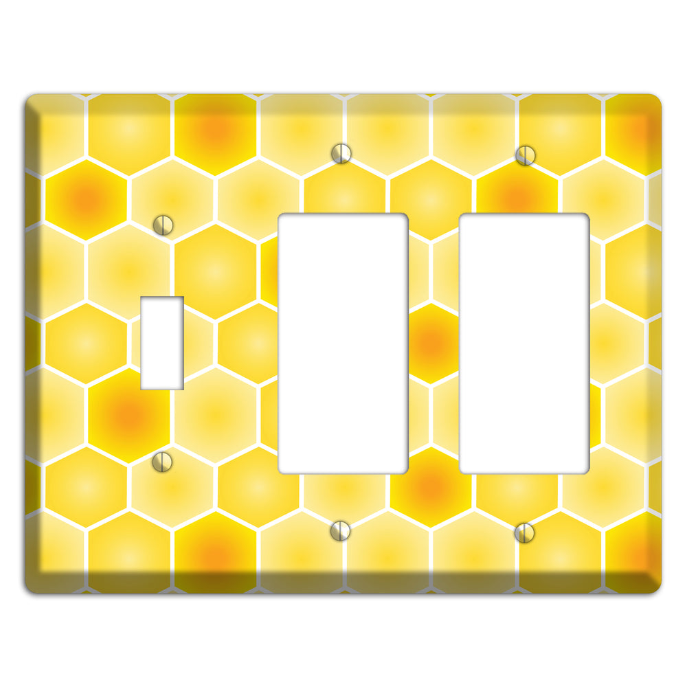 Liquid Gold Lattice Toggle / 2 Rocker Wallplate