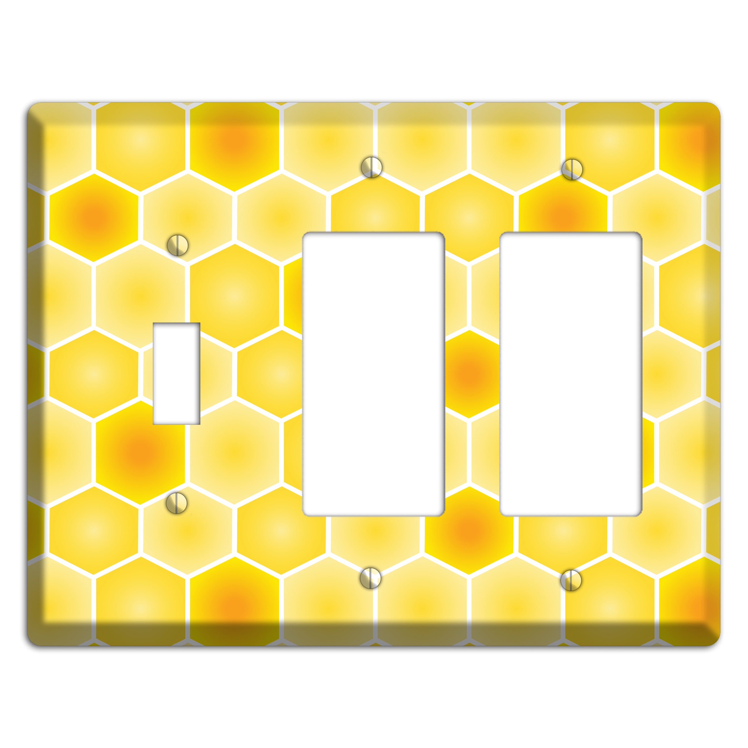 Liquid Gold Lattice Toggle / 2 Rocker Wallplate